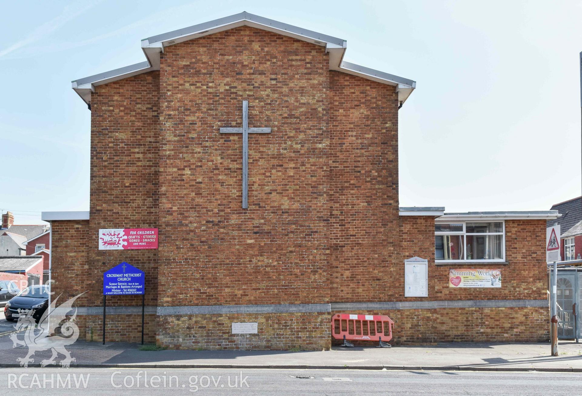 Crossway Methodist Church, exterior façade from the south-west