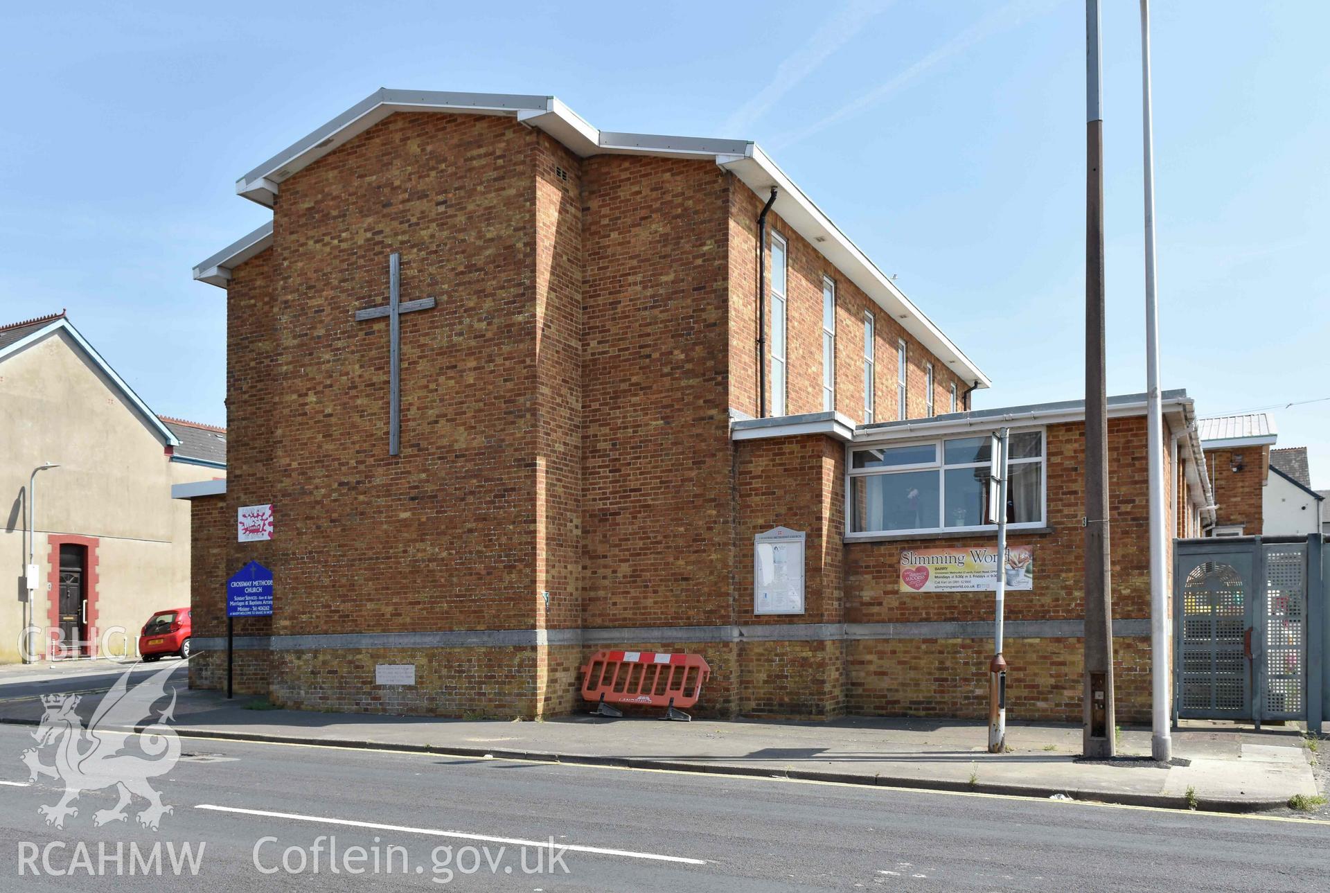 Crossway Methodist Church, exterior façade from the south