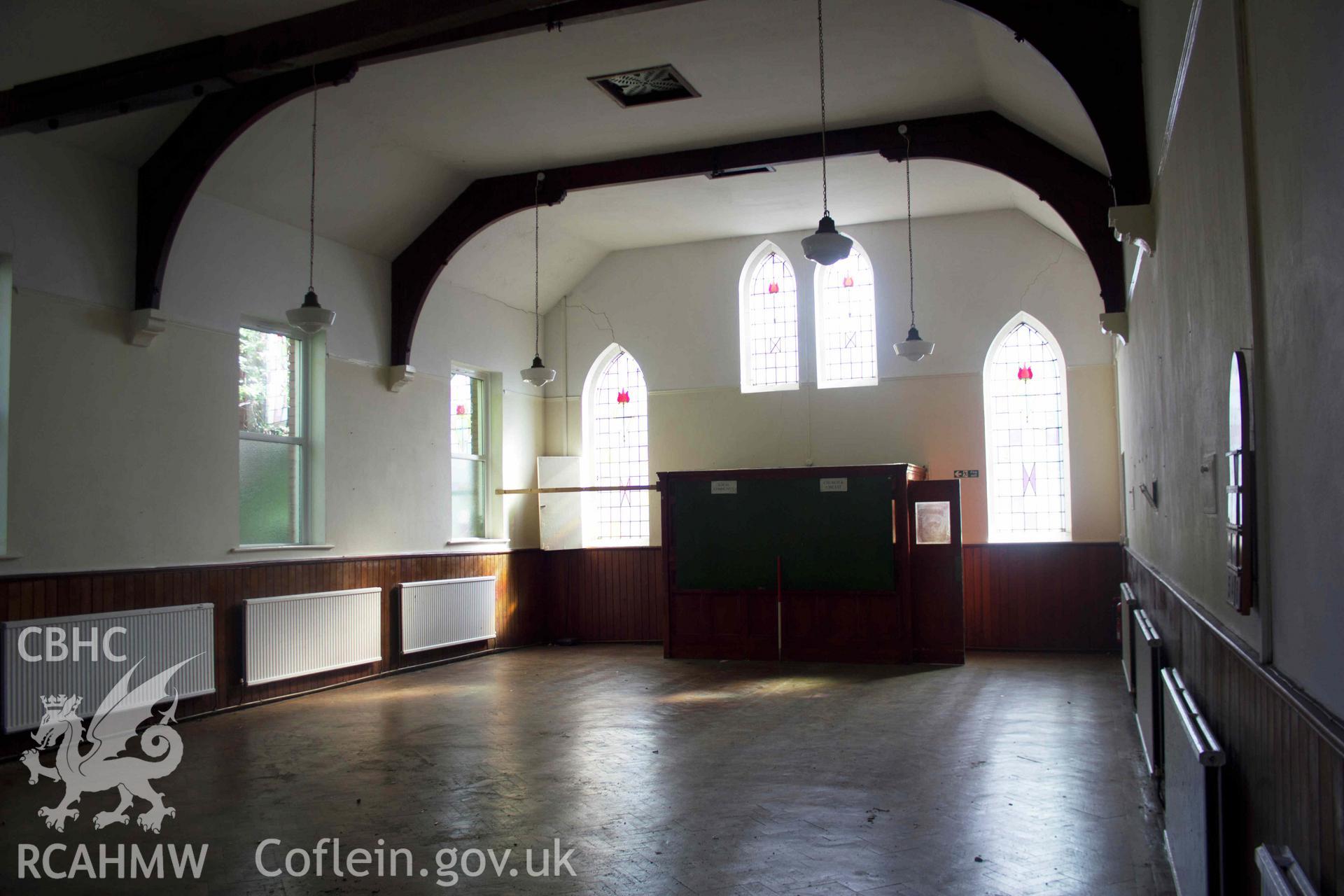 Photograph from a Level 3 Building Survey of Brymbo English Wesleyan Methodist Chapel, Mount Sion, High Street, Brymbo, carried out by Aeon Archaeology in 2024. Project Code: A0496.1.