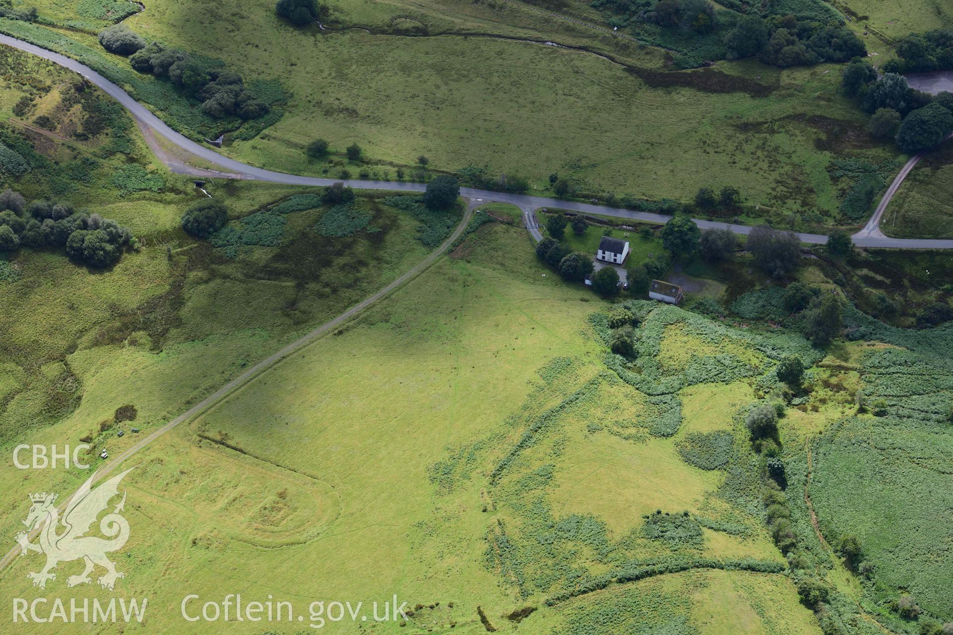 Disgwylfa Visitor Centre, Pentre Dolau Honddu, high view from south-east