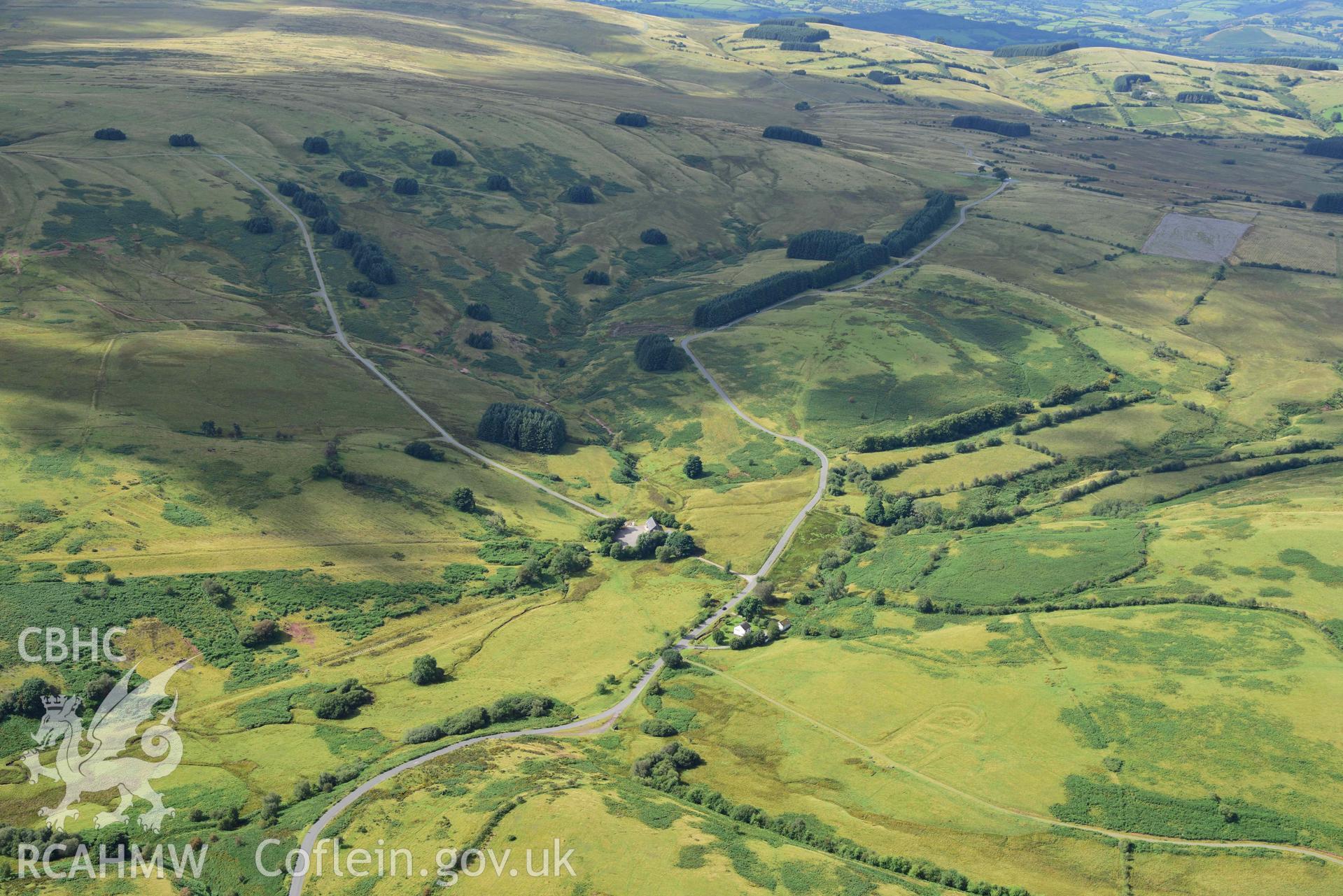 Disgwylfa Visitor Centre, Pentre Dolau Honddu, high view from south-east