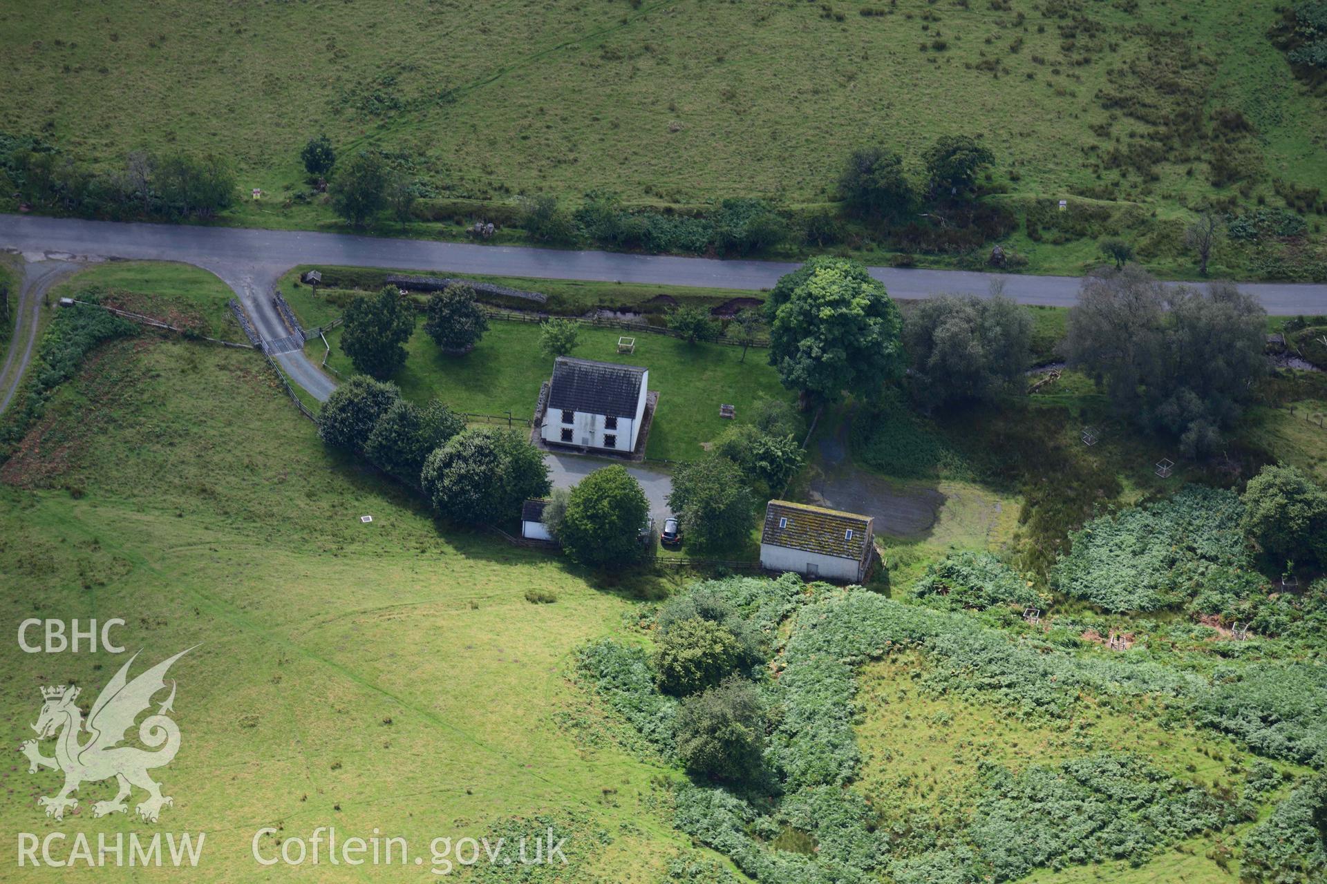 Disgwylfa Visitor Centre, Pentre Dolau Honddu, high view from south-east