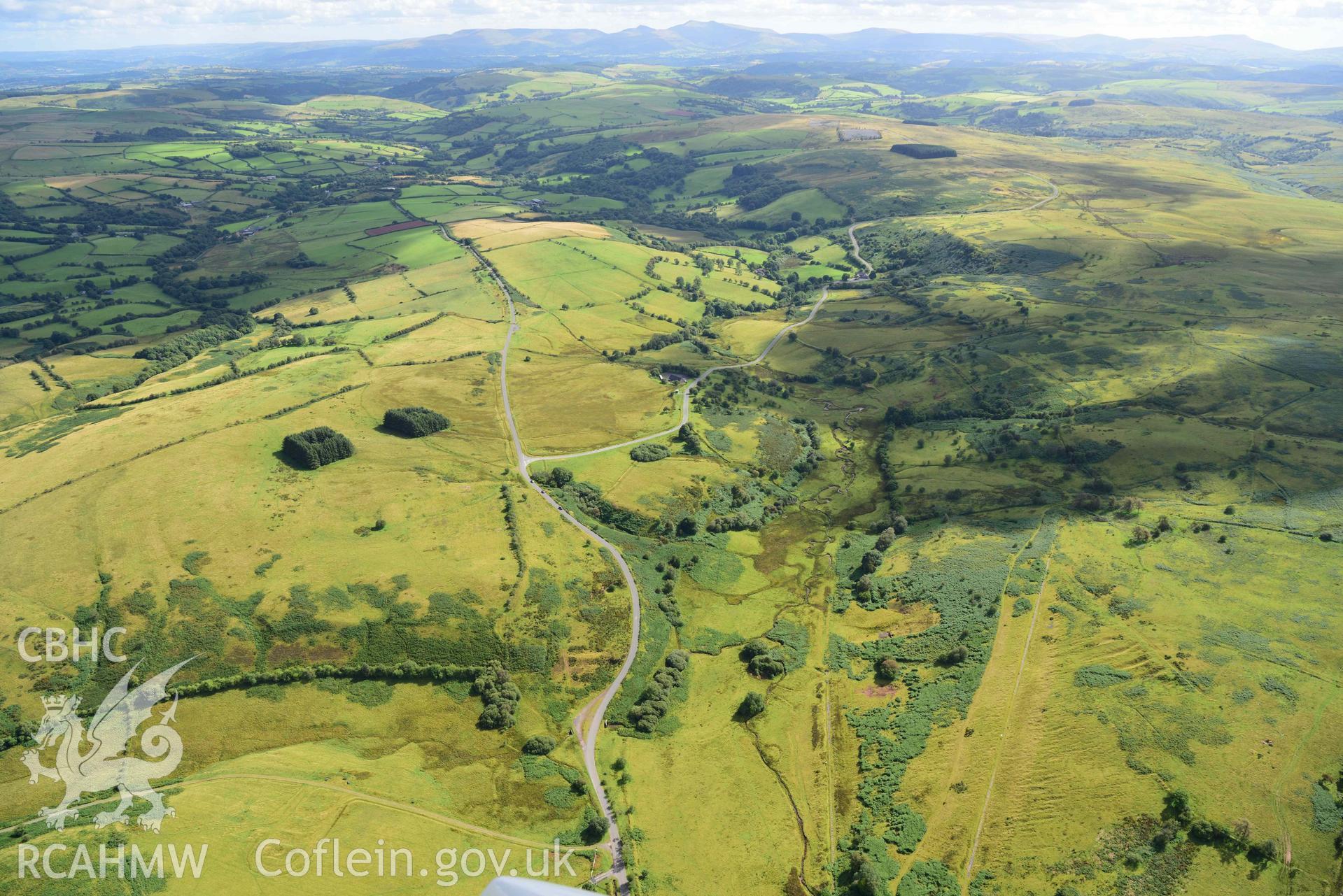 Pentre Dolau Honddu tank training range, and tracked targets, looking south