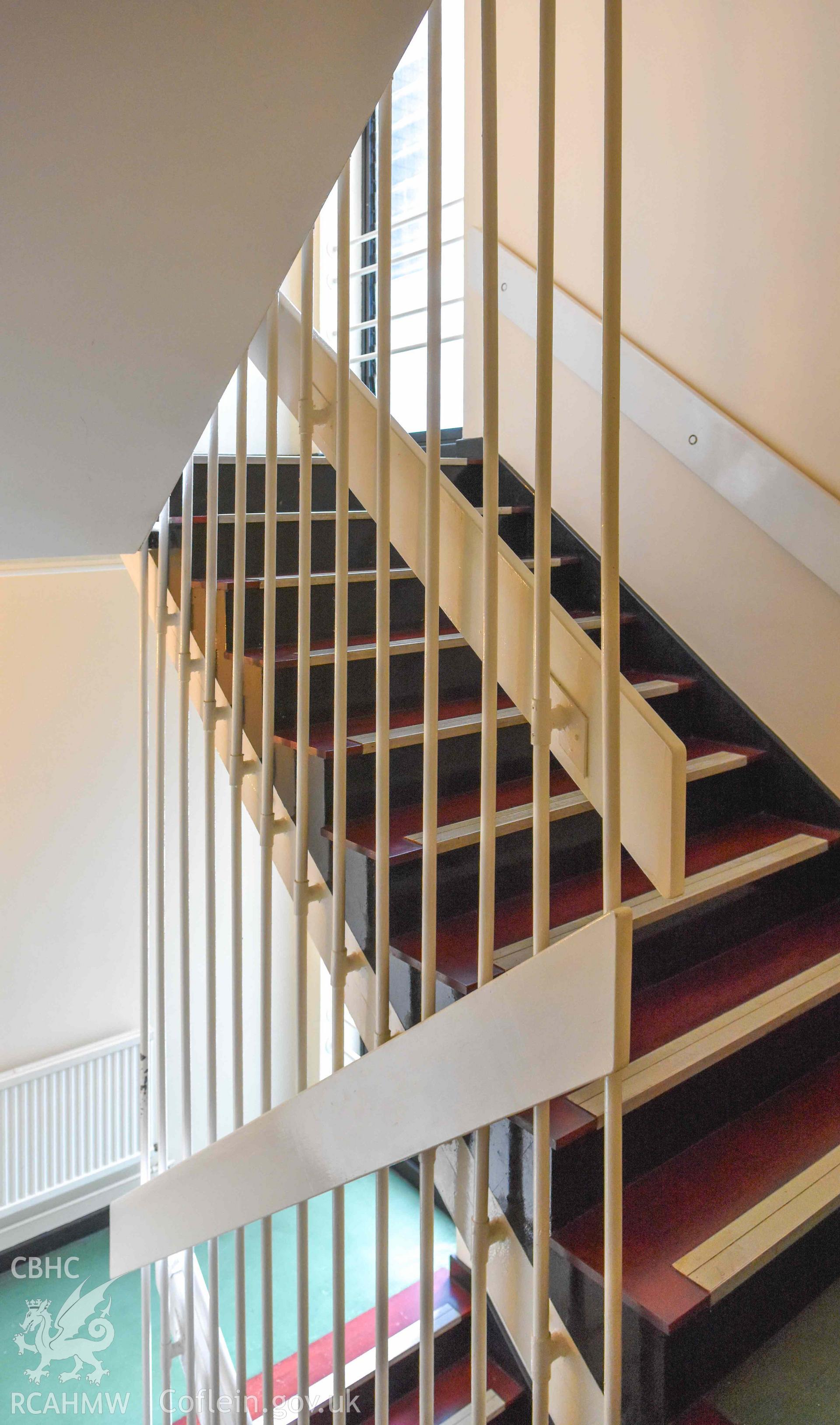 BBC Broadcasting House - Interior, Staircase A: View down the staircase, taken from East