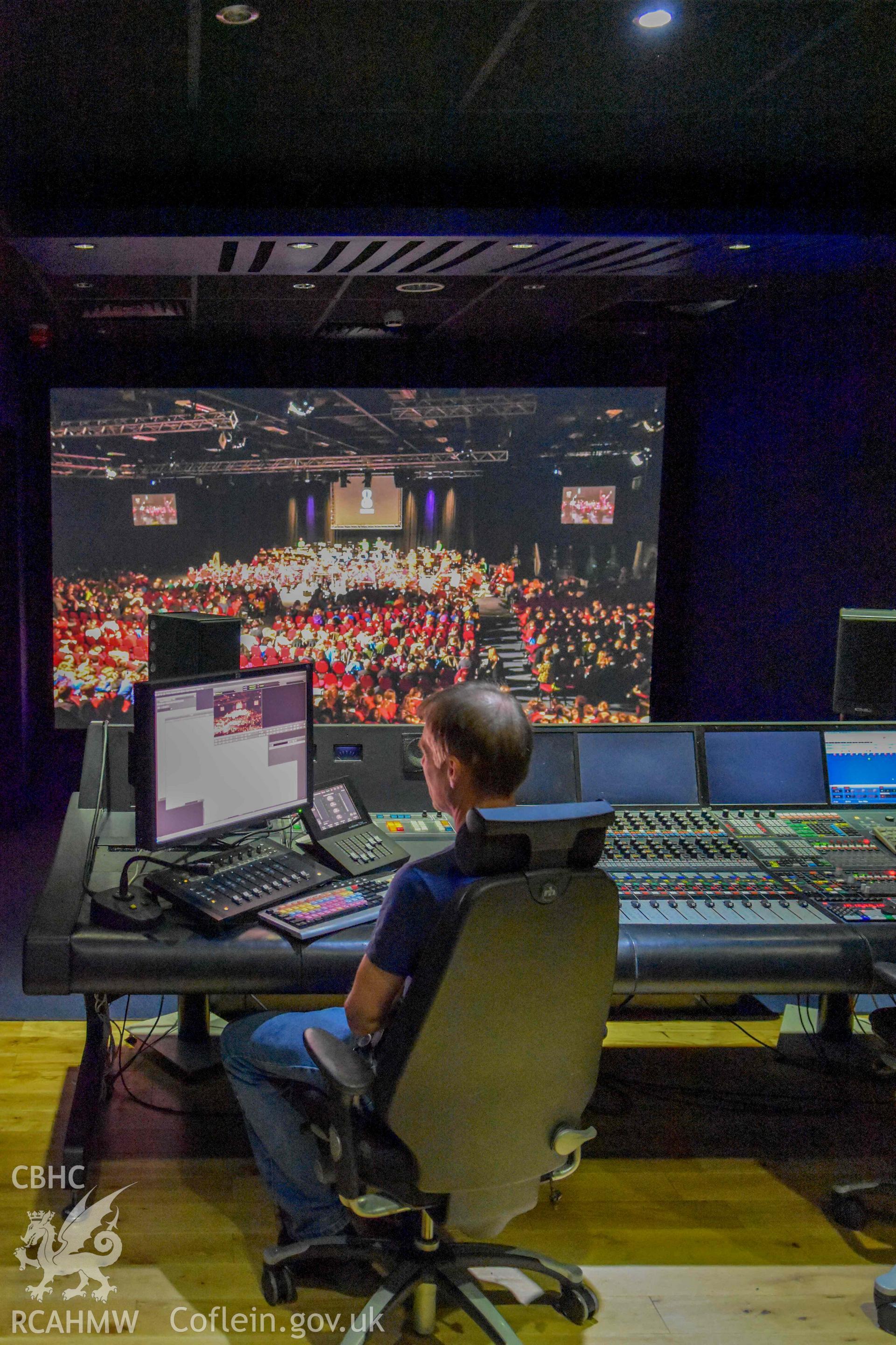 BBC Broadcasting House - Interior, Dubbing Theatre C: View of the theatre, taken from West