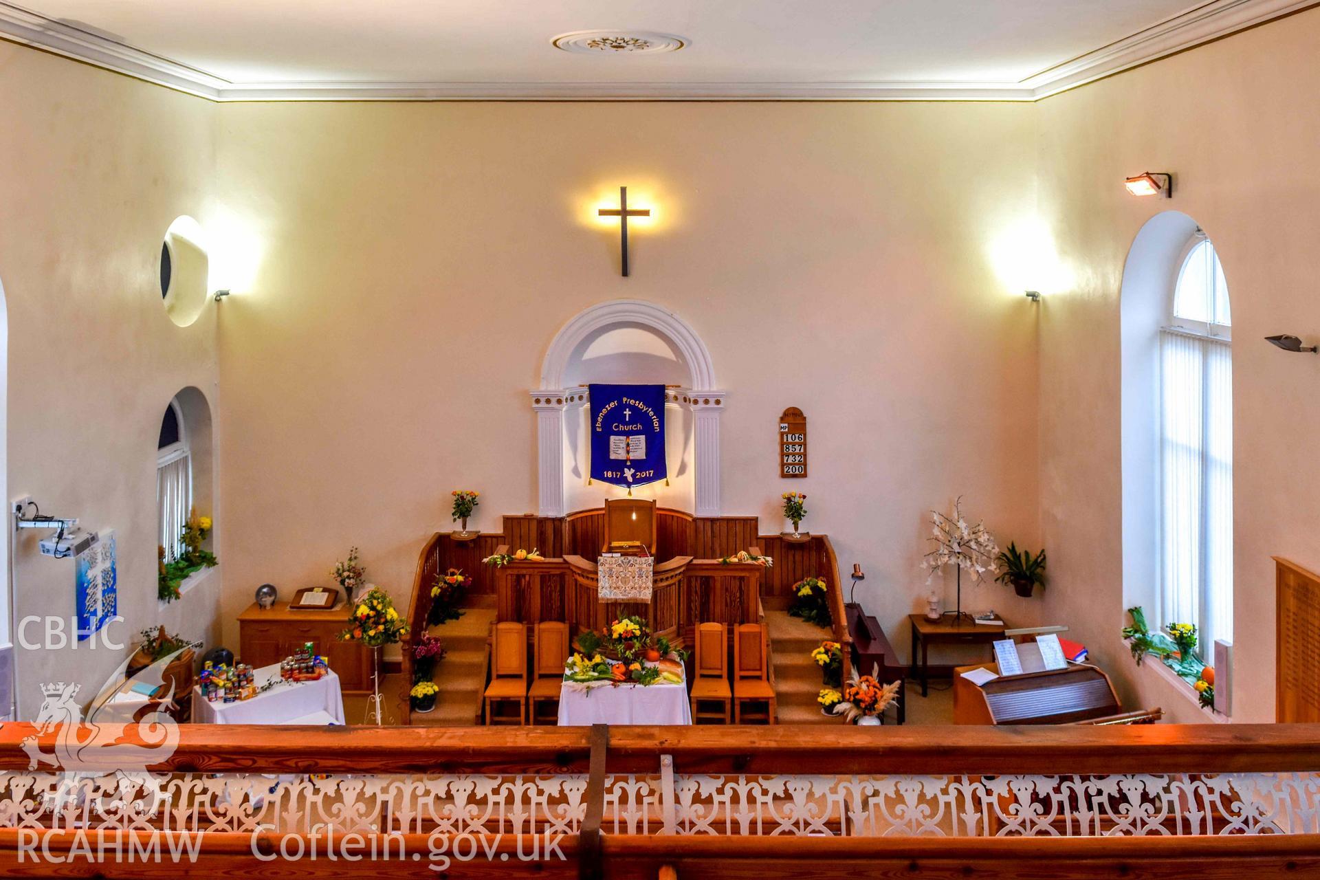 Ebenezer Calvinistic Methodist Chapel - View of the nave from the gallery, taken from North-West