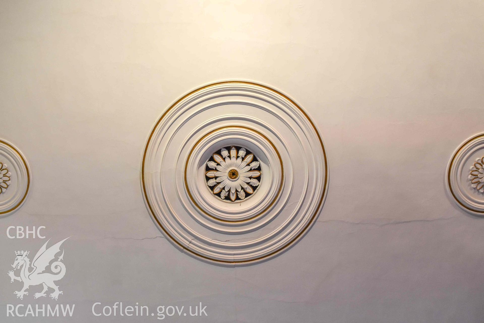 Ebenezer Calvinistic Methodist Chapel - View of ceiling decorations