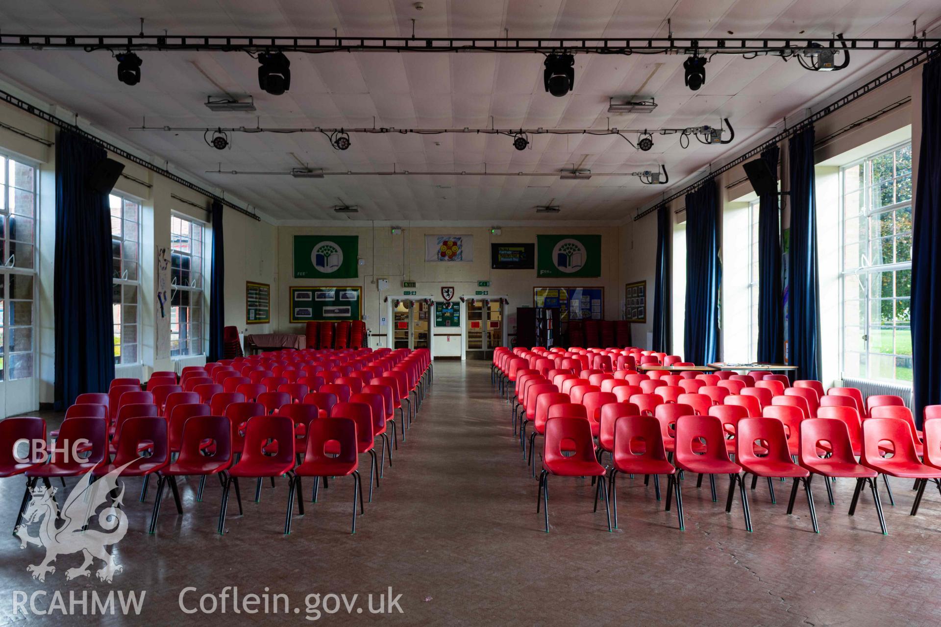 View to rear of assembly hall from front