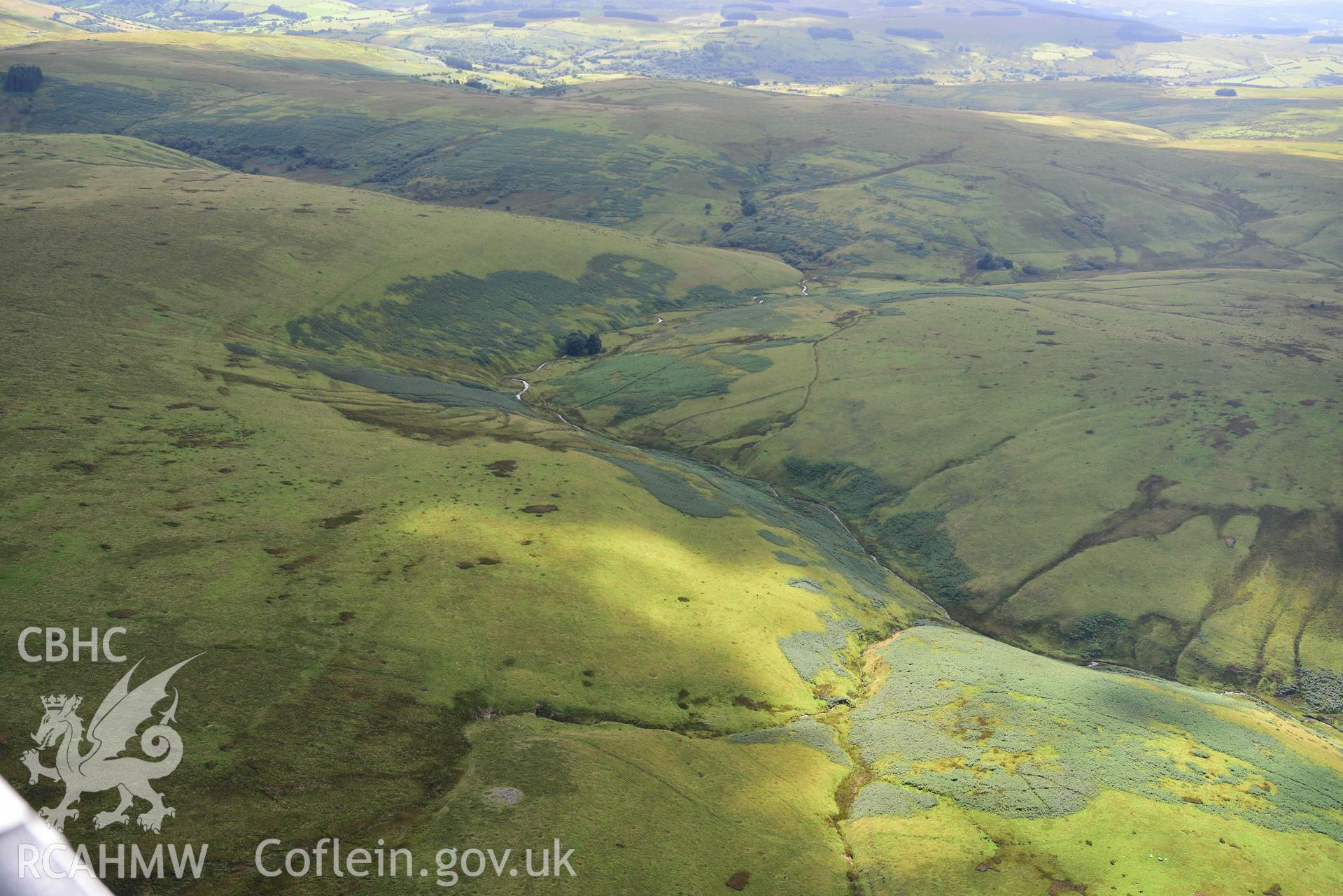 Garn Wen prehistoric cairn, high view from the north-east