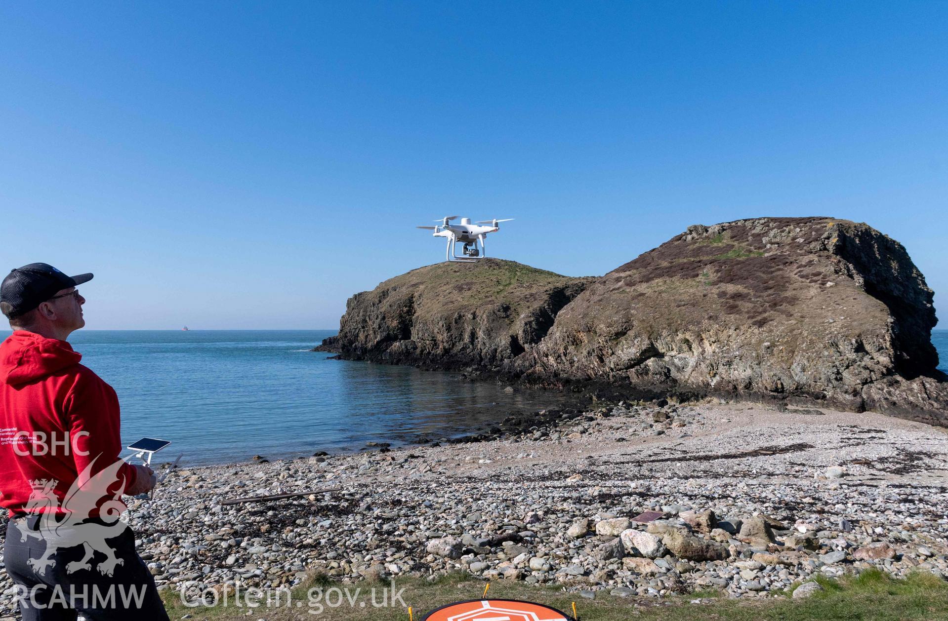 Ynys y Fydlyn. UAV survey by RCAHMW.