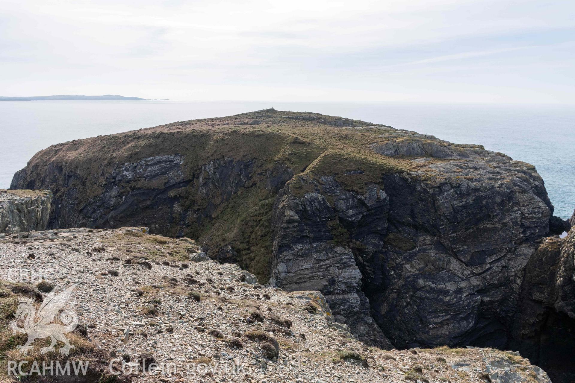 Dinas Coastal Promontory Fort. View from the north.