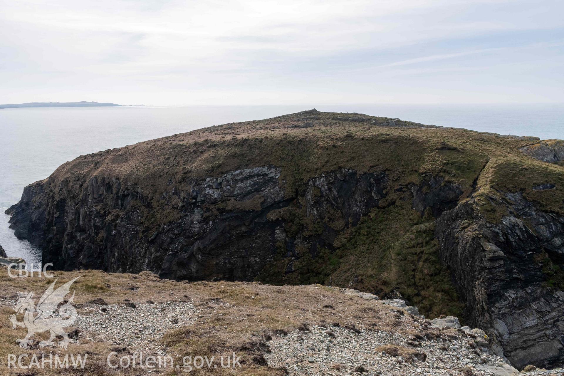 Dinas Coastal Promontory Fort. View from the north.