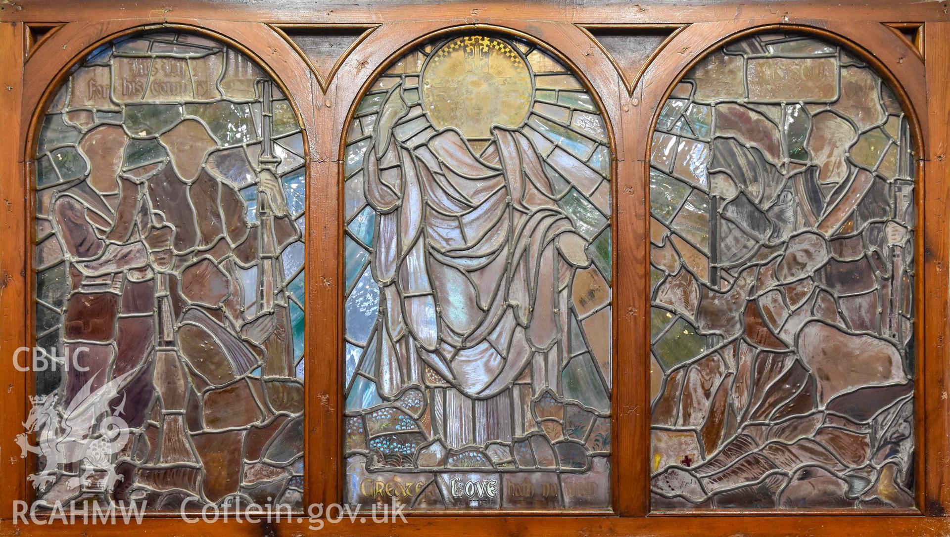 Tabernacle English Congregational Church - Detailed view of a stained-glass window