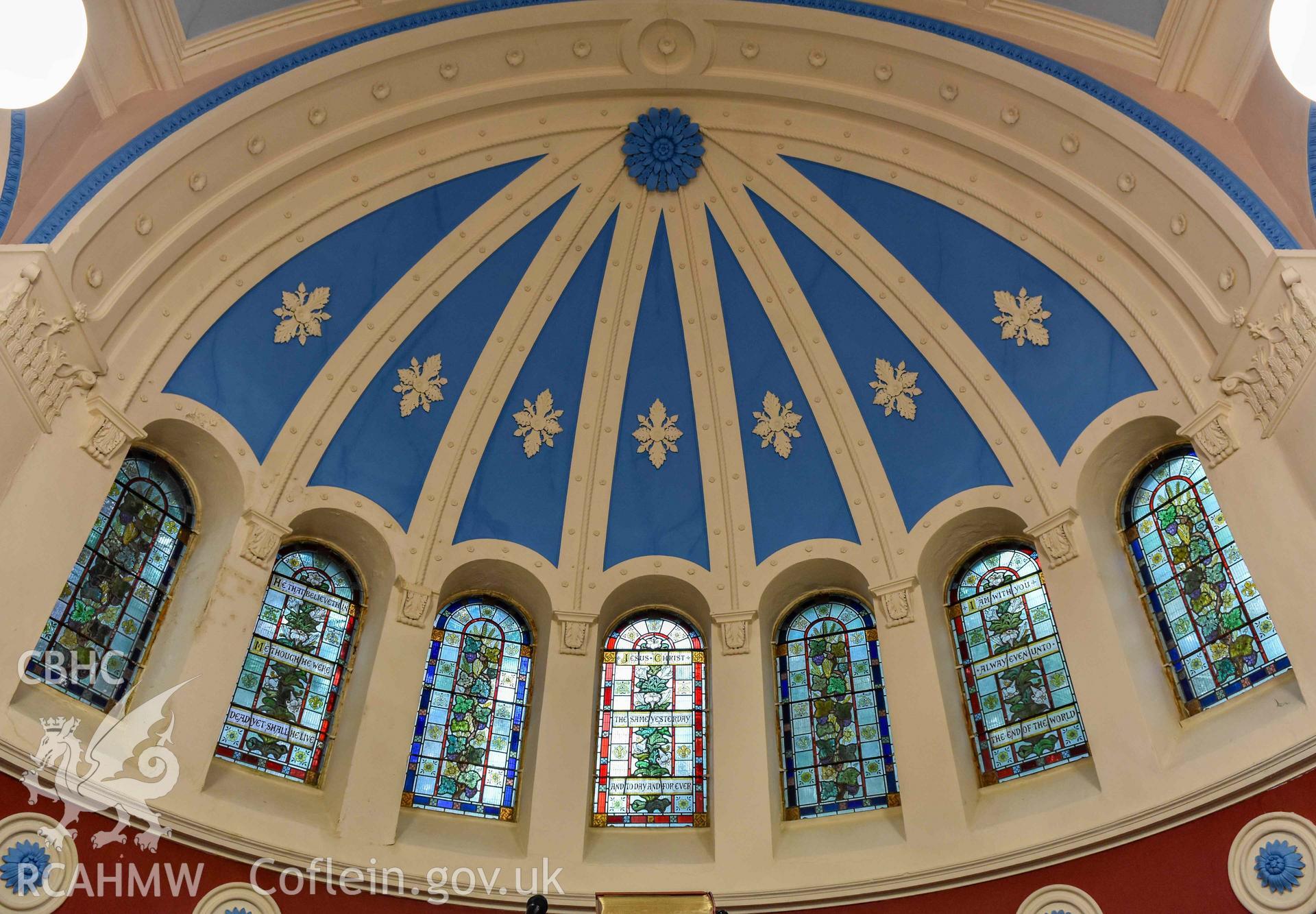 Tabernacle English Congregational Church - View of the stained-glass windows