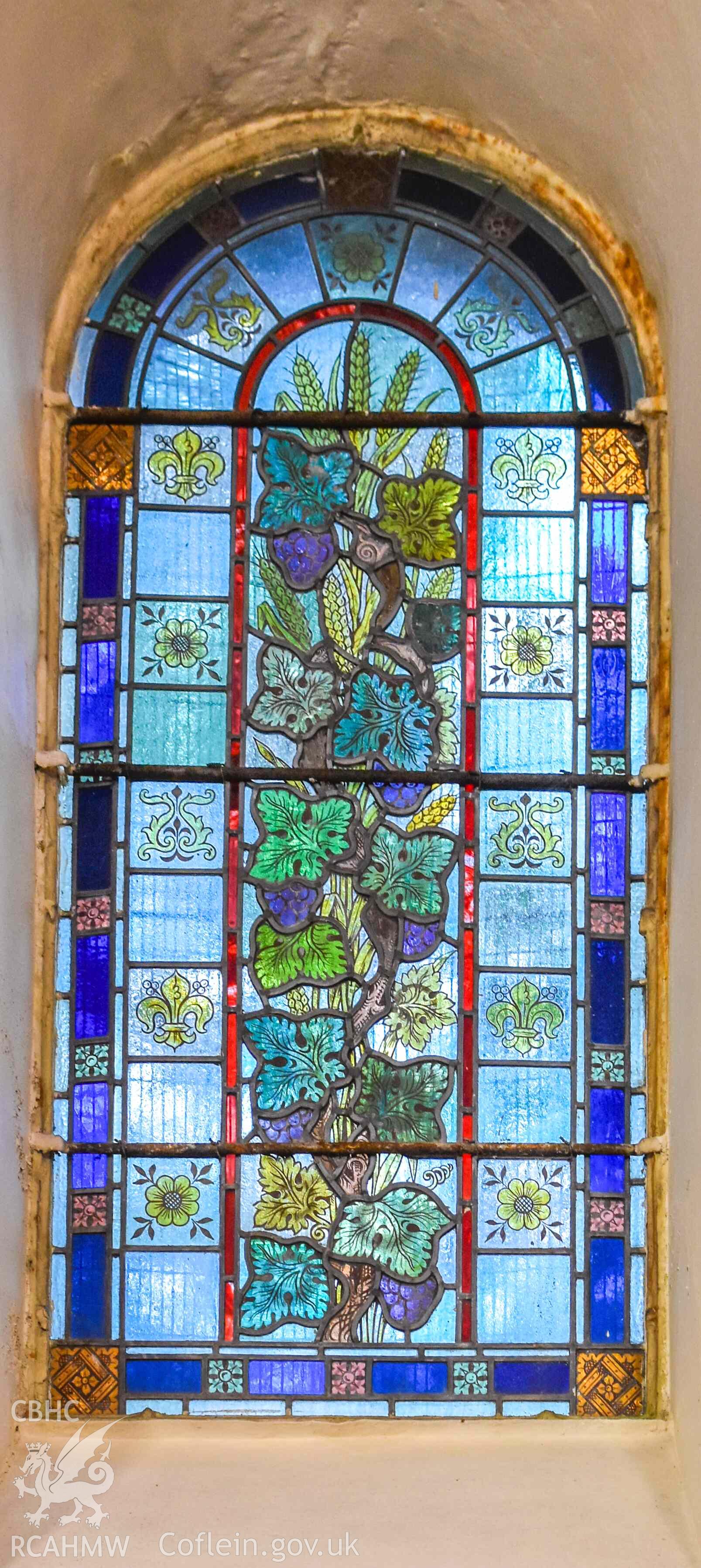 Tabernacle English Congregational Church - Detailed view of a stained-glass window