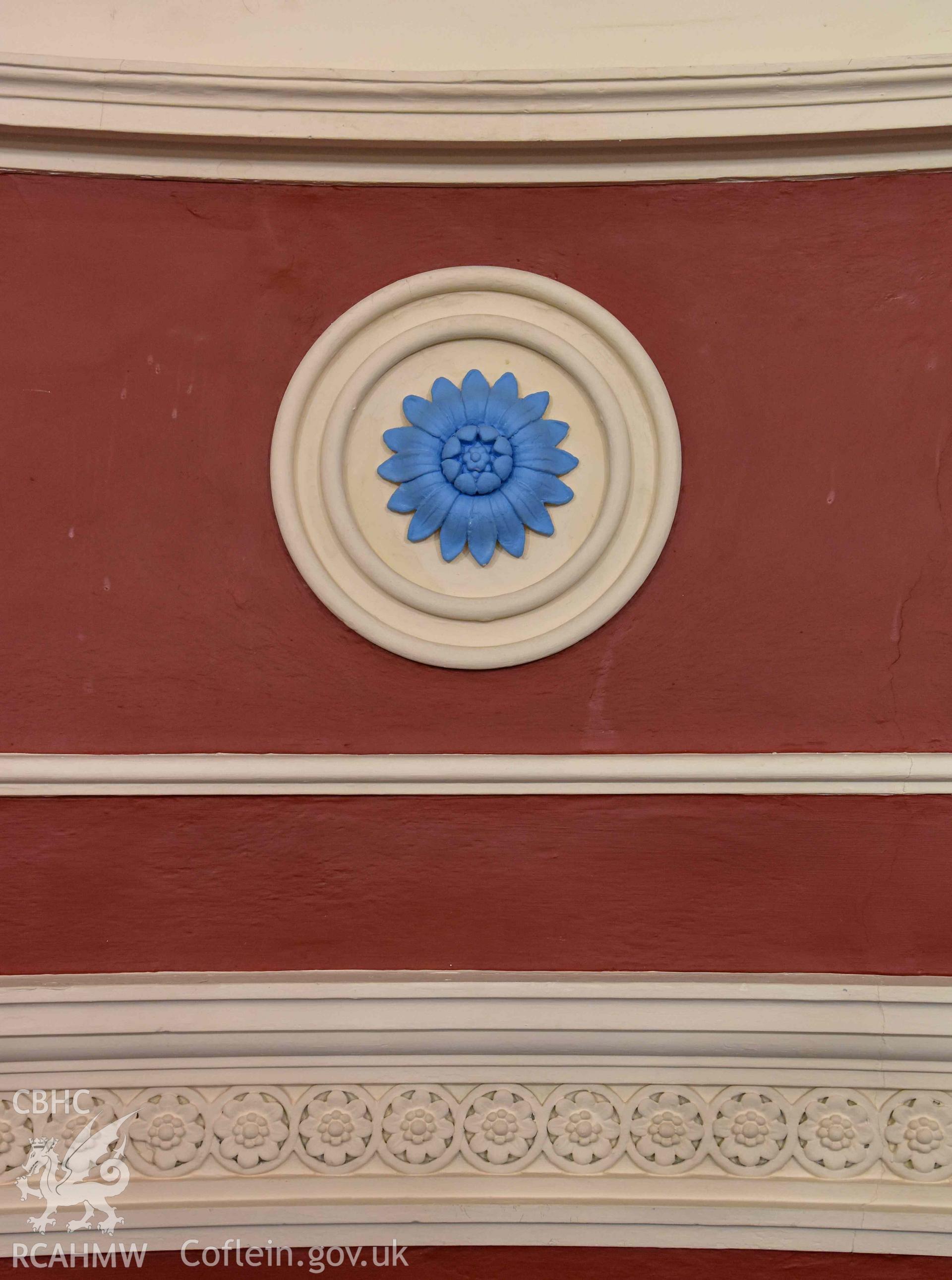 Tabernacle English Congregational Church - View of an embellishment beneath the stained-glass windows