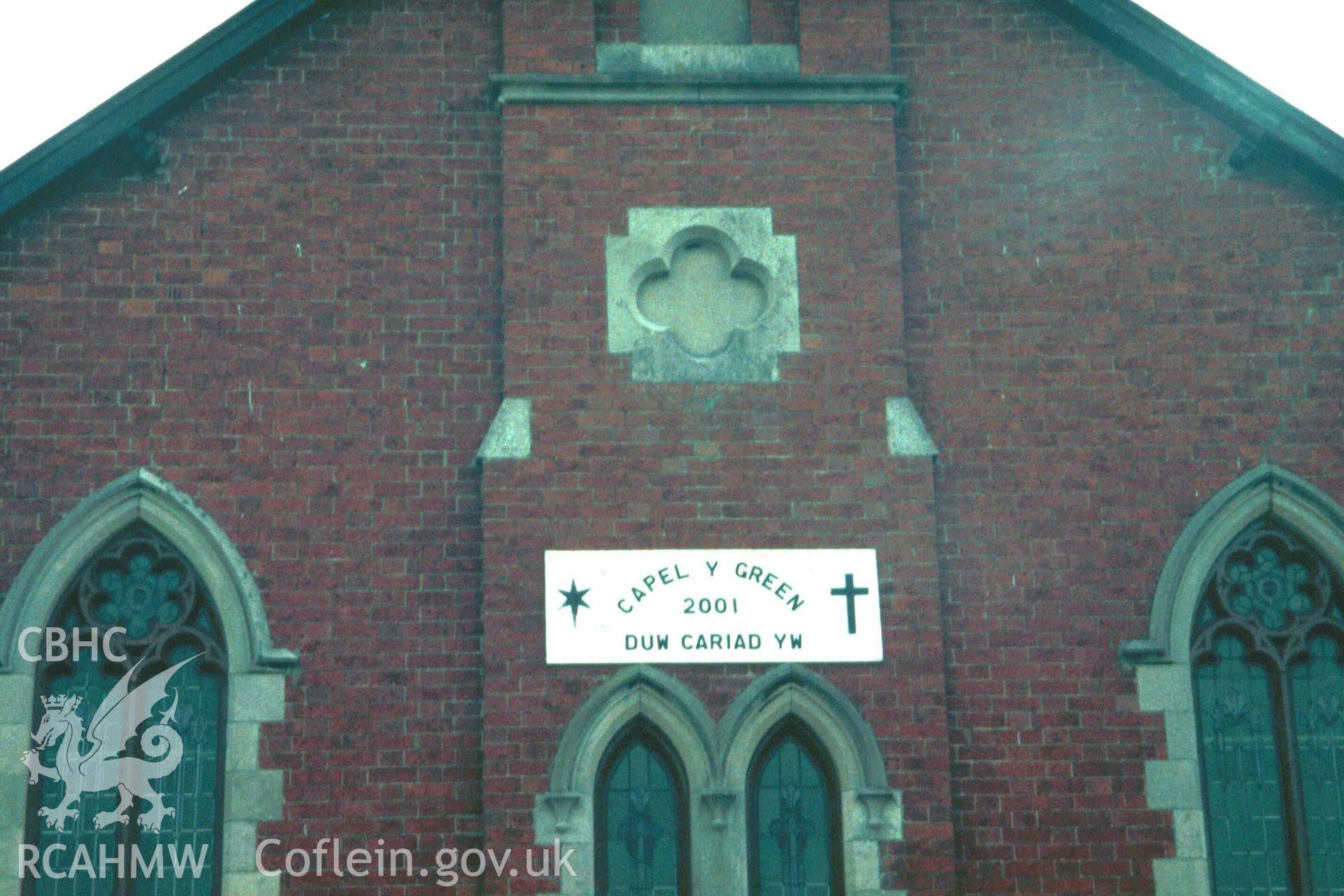 Denbigh Green Welsh Independent or Congregational Chapel, plaque