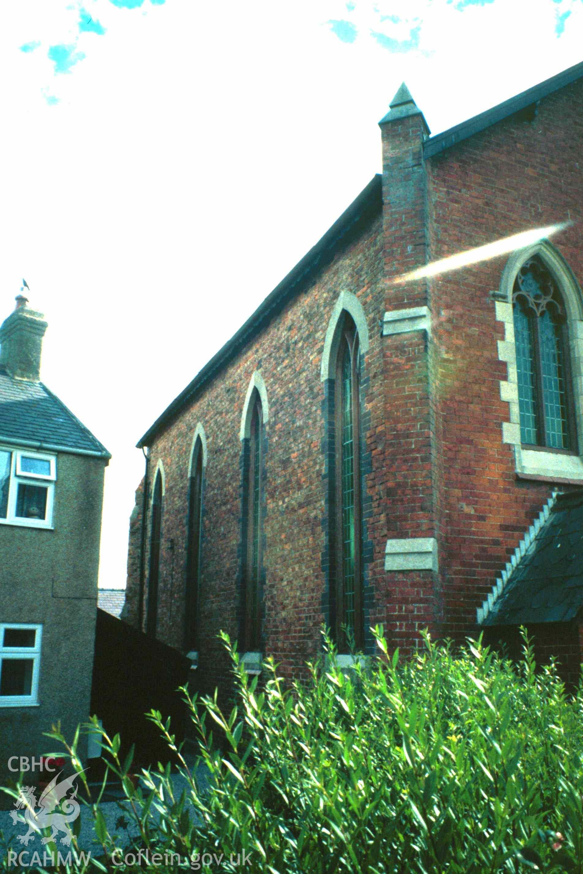 Denbigh Green Welsh Independent or Congregational Chapel, side elevation in stock brick with four lancets