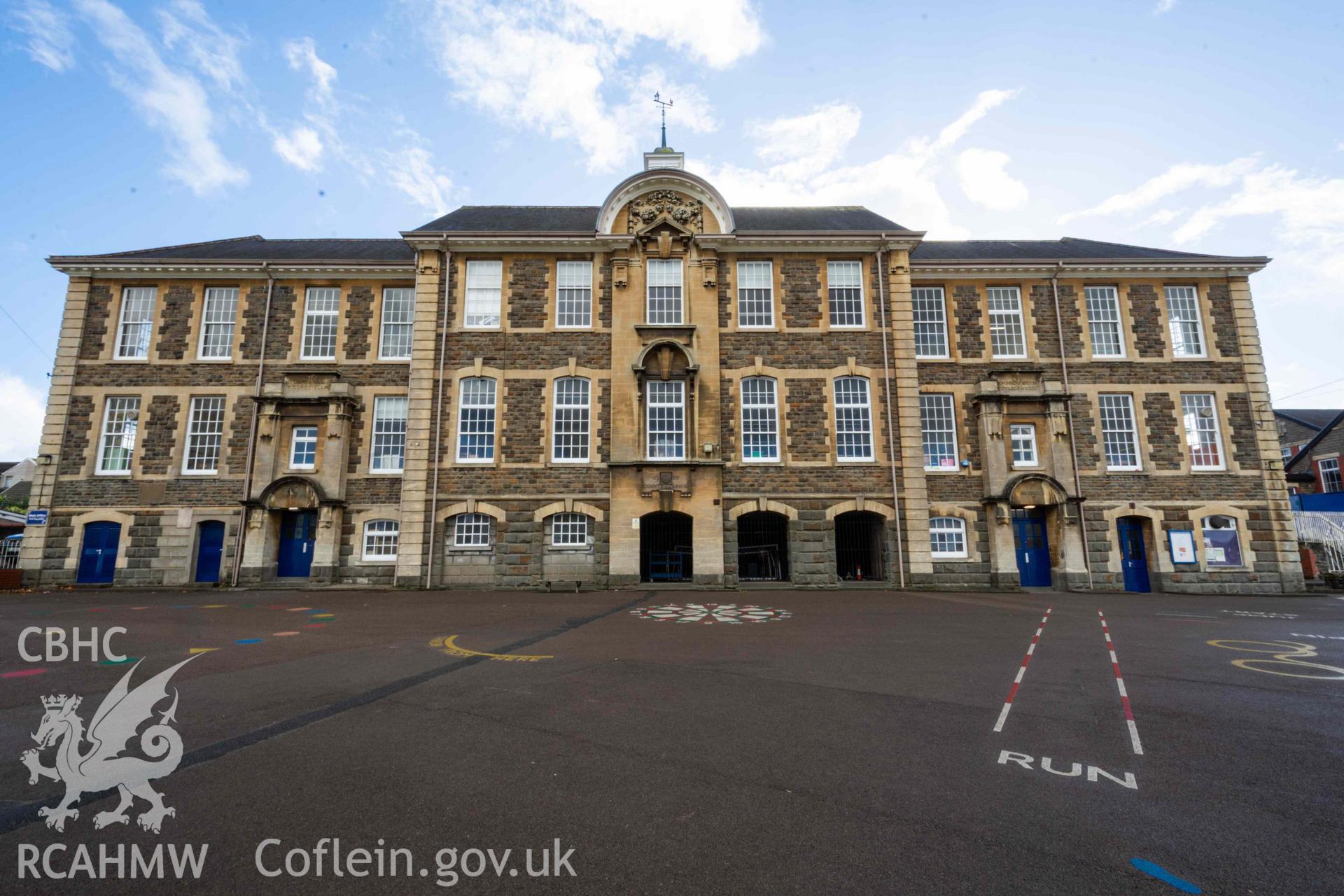 Front (north) elevations of Twyn School