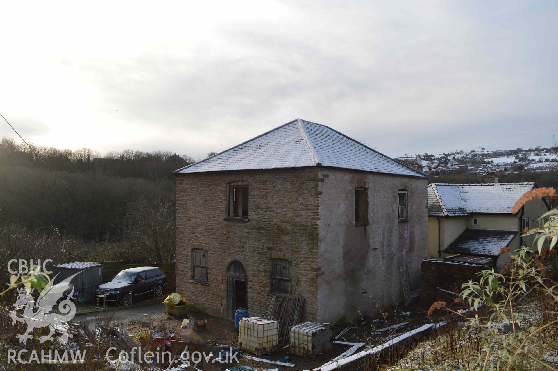 Photograph from a Level 2 Historic Building Recording of Mount Gilead Chapel, Holywell, carried out by Heneb in 2024. Project 2745.