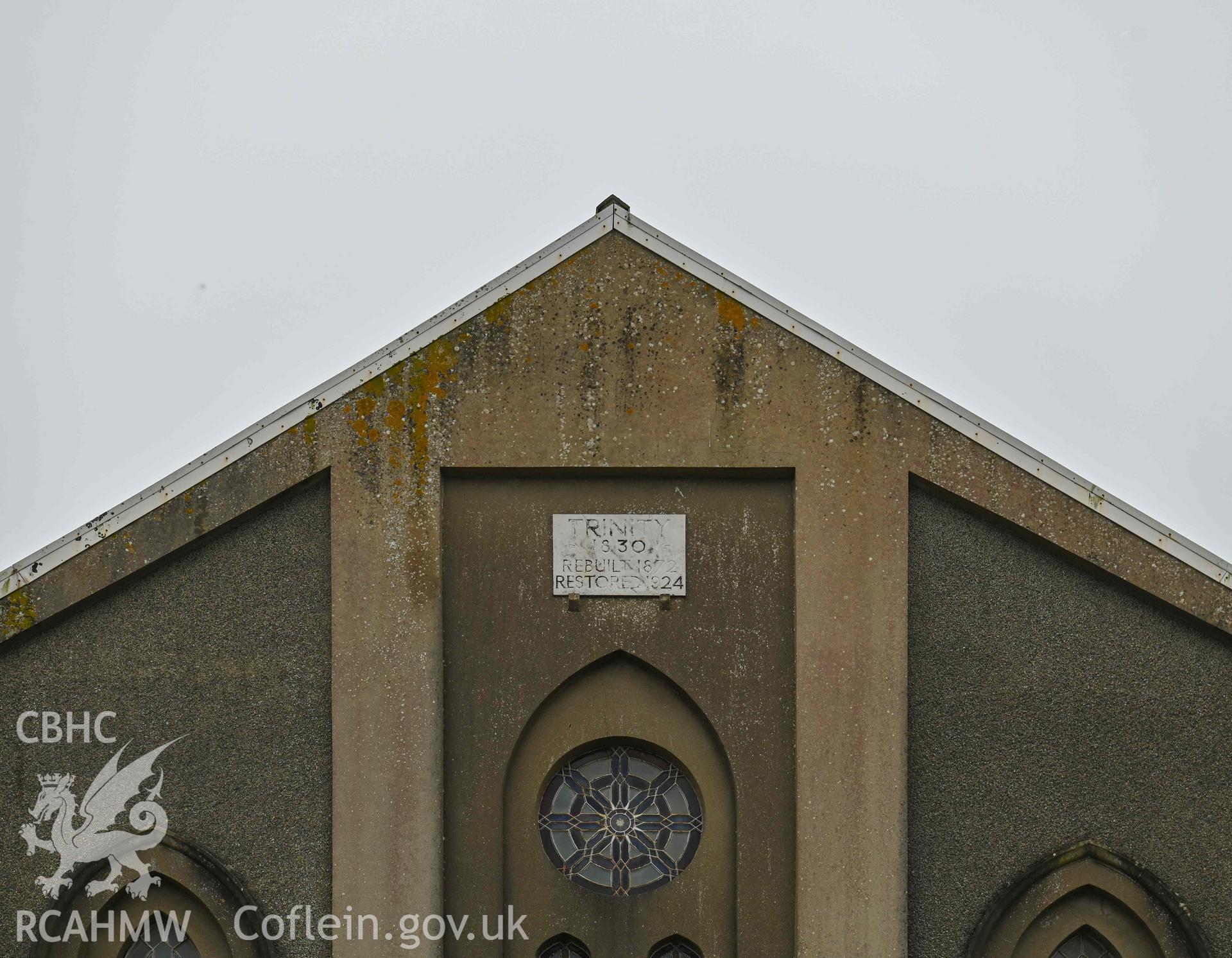 Trinity Welsh Calvinistic Methodist Chapel - View of the foundation plaque, taken from West