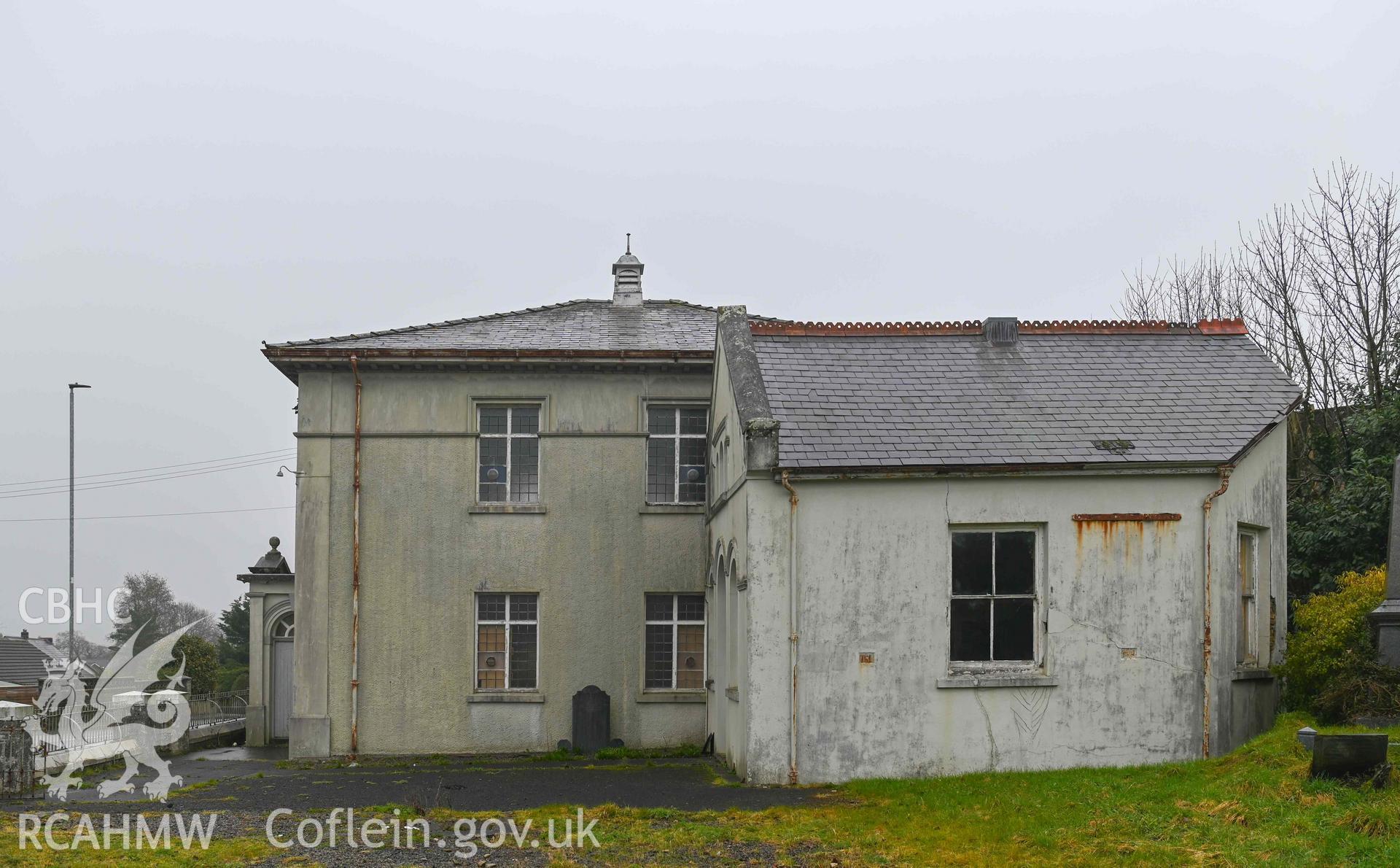 Seion Welsh Baptist Chapel - View of the side of the chapel and vestry, taken from South-West