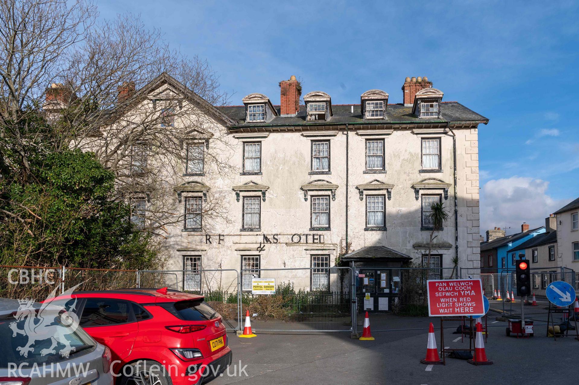 Corbett Arms Hotel, exterior façade from west
