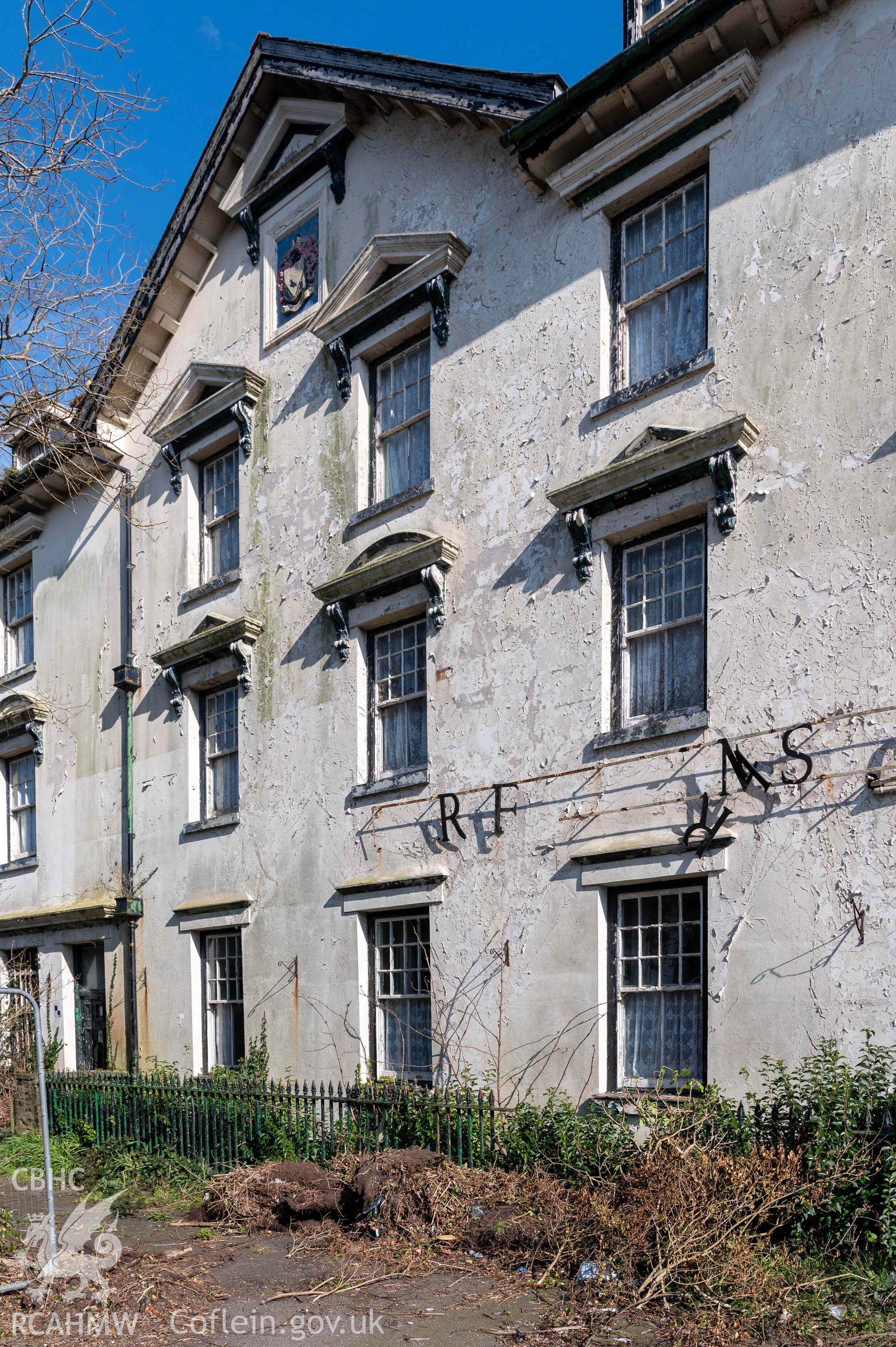 Corbett Arms Hotel, exterior, bays 5-7 of façade from south-west