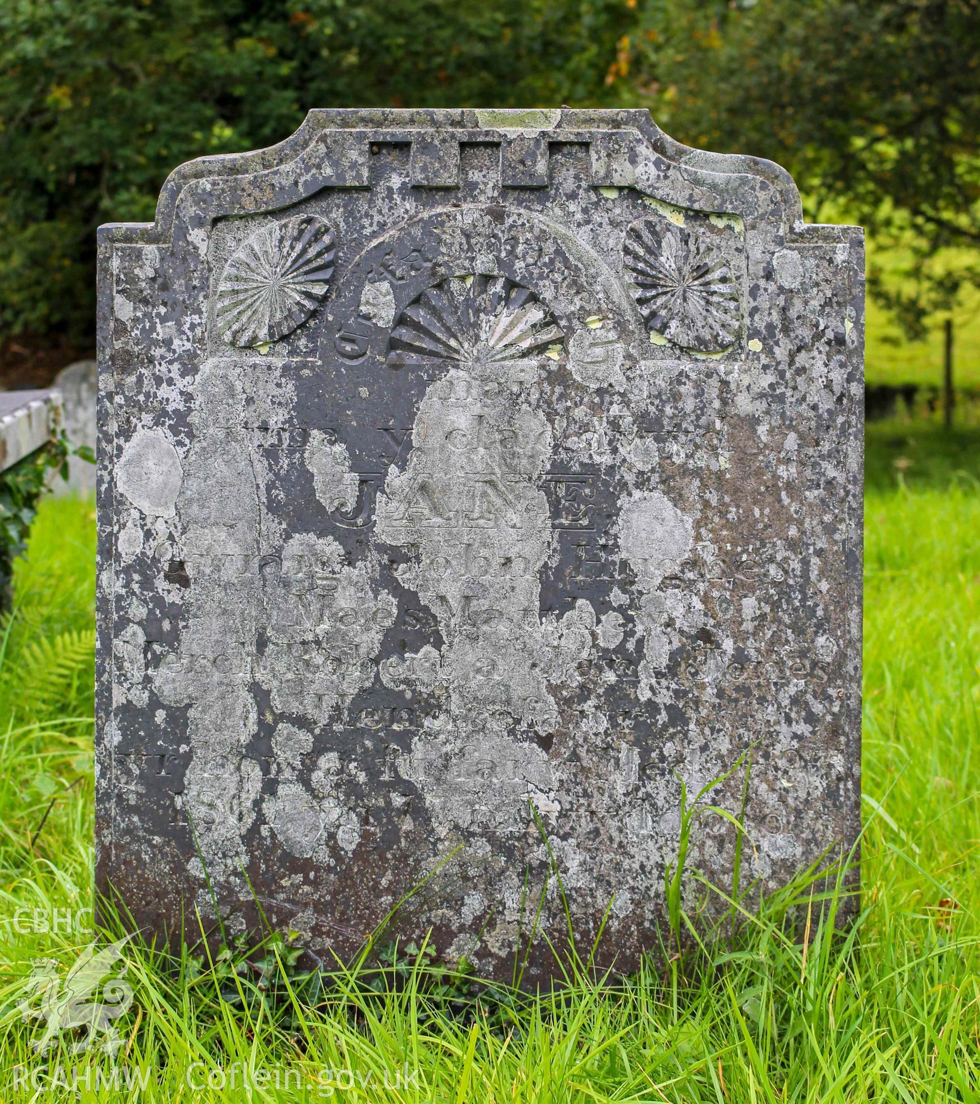 Hen Gapel - View of the grave of Jane Hughes