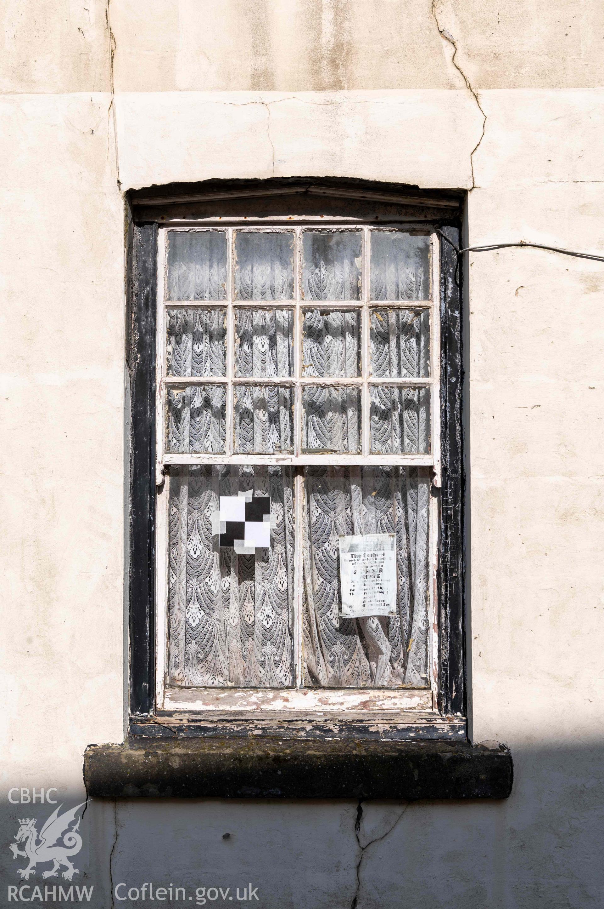 Corbett Arms Hotel, exterior, detail of ground floor window in south gable end