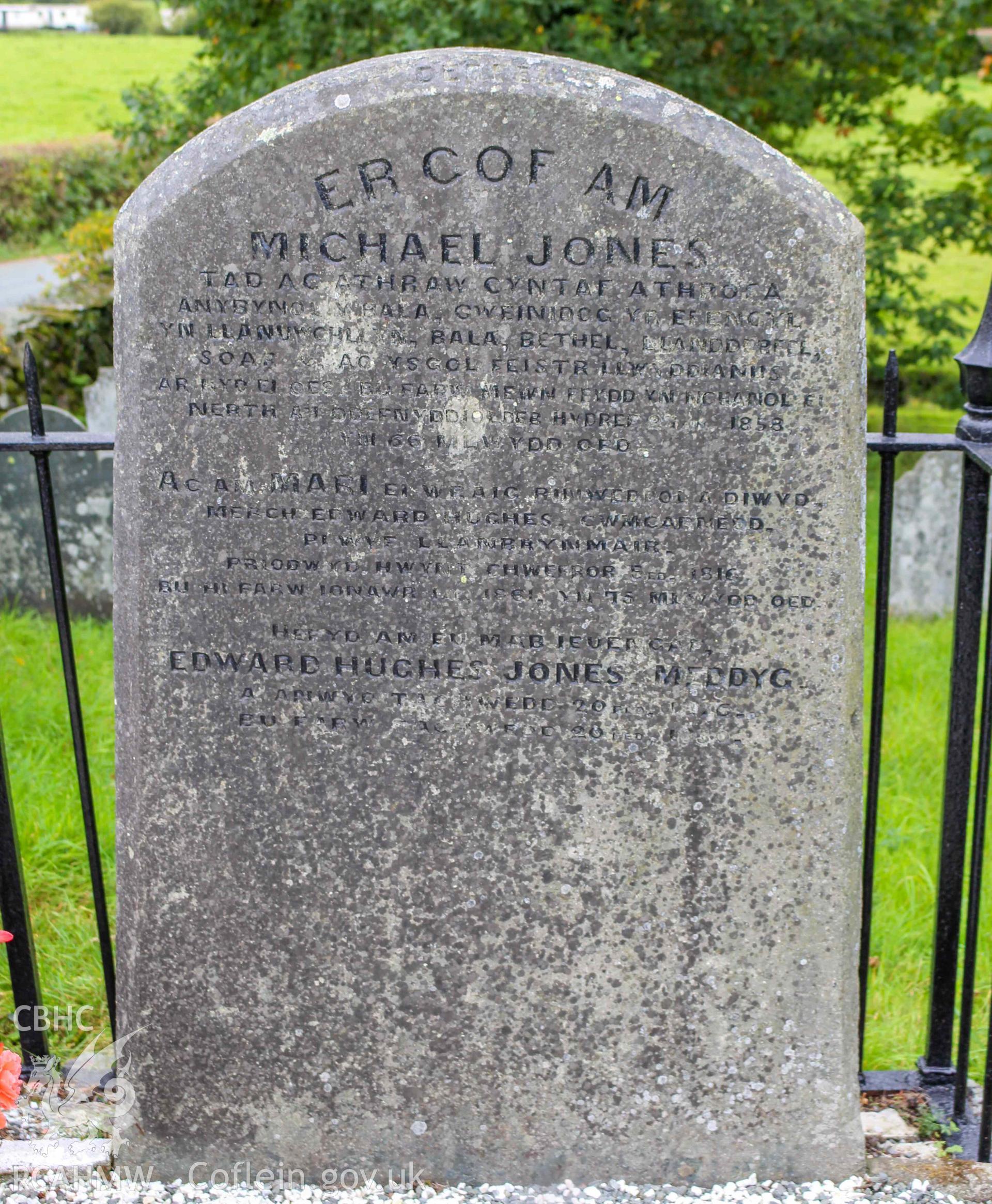 Hen Gapel - View of the grave of Michael Jones and Edward Hughes Jones