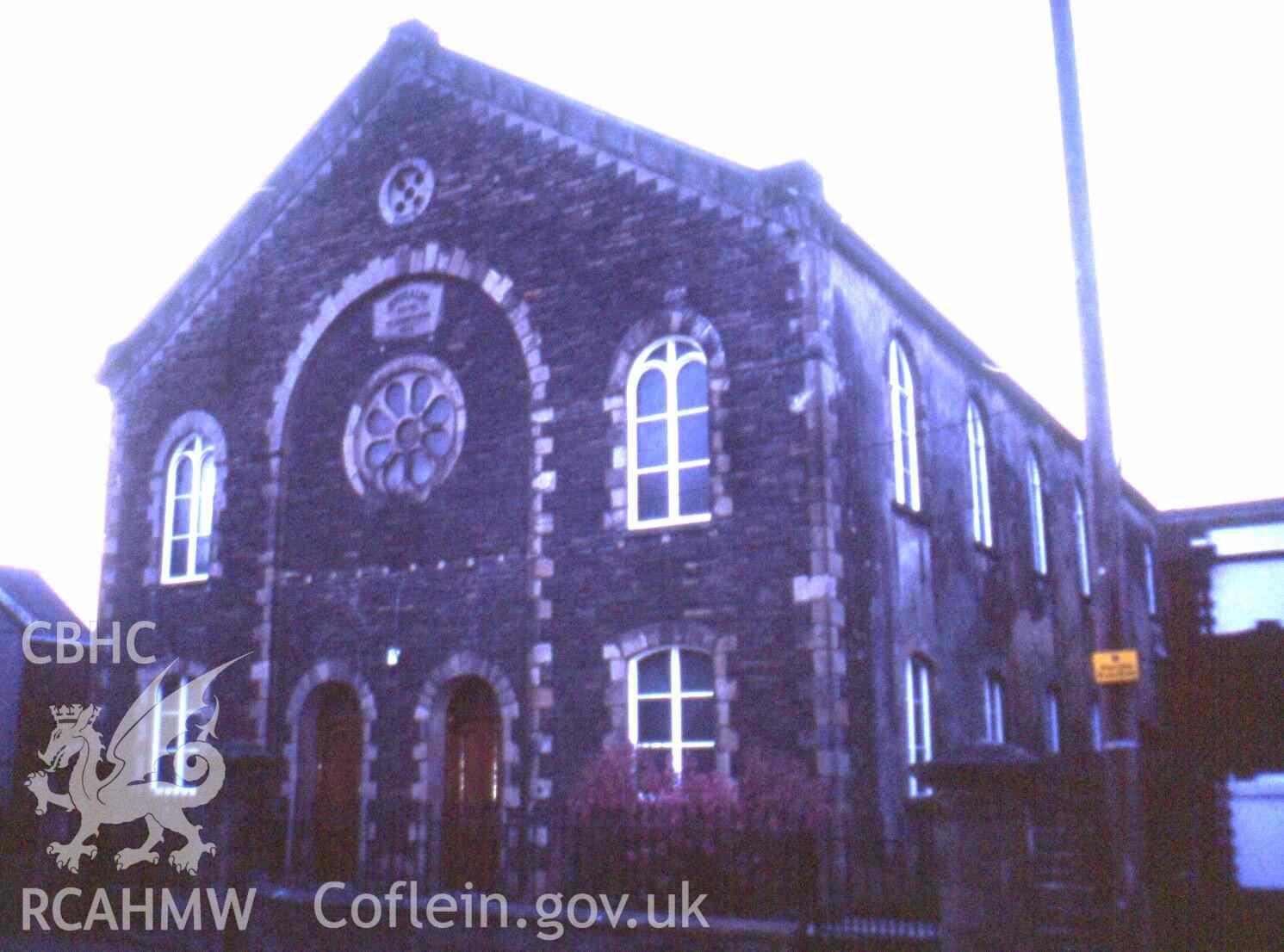 Jerusalem Welsh Independent Chapel, Resolfen, 1875 front façade by Thomas Thomas with plaque signed by him