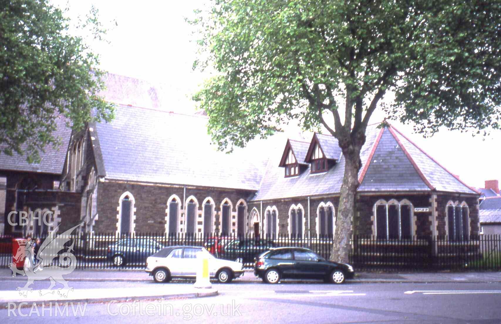 St Andrews English Presbyterian Church, Roath, Cardiff, Spire & window modelled on Tintern Abbey