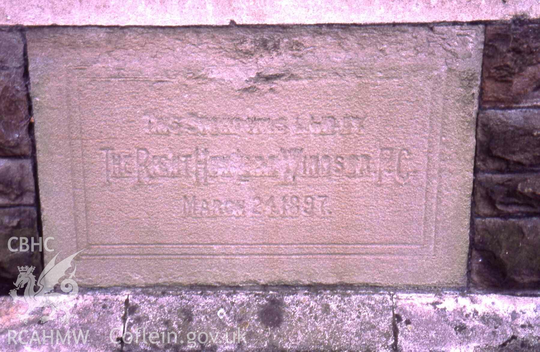 St Andrews English Presbyterian Church, Roath, Cardiff, foundation stone