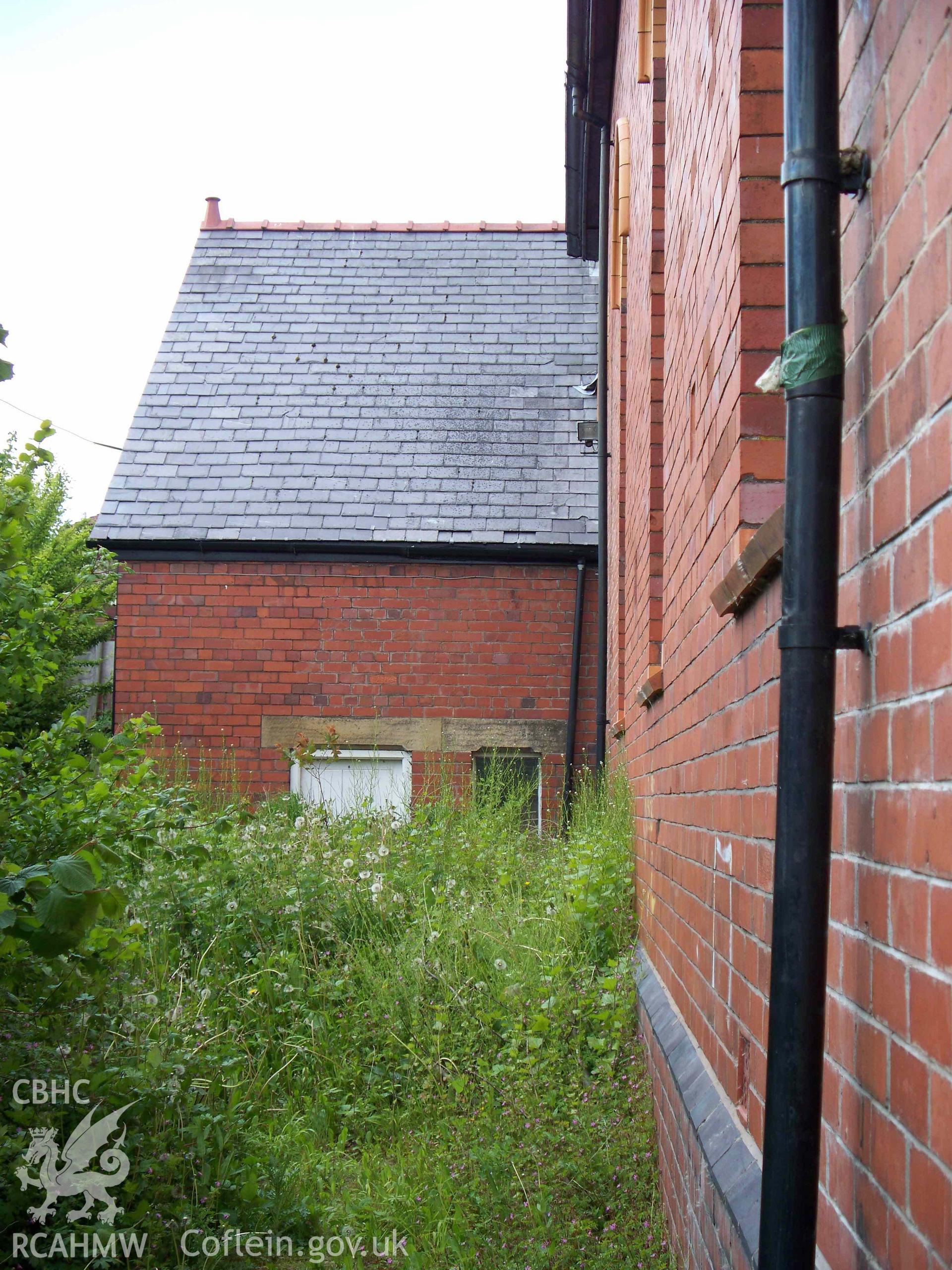 Bryn Seion Welsh Calvinistic Methodist Chapel, Trevor, chapel side, chapel closed c.1990, used as a café in 2025.