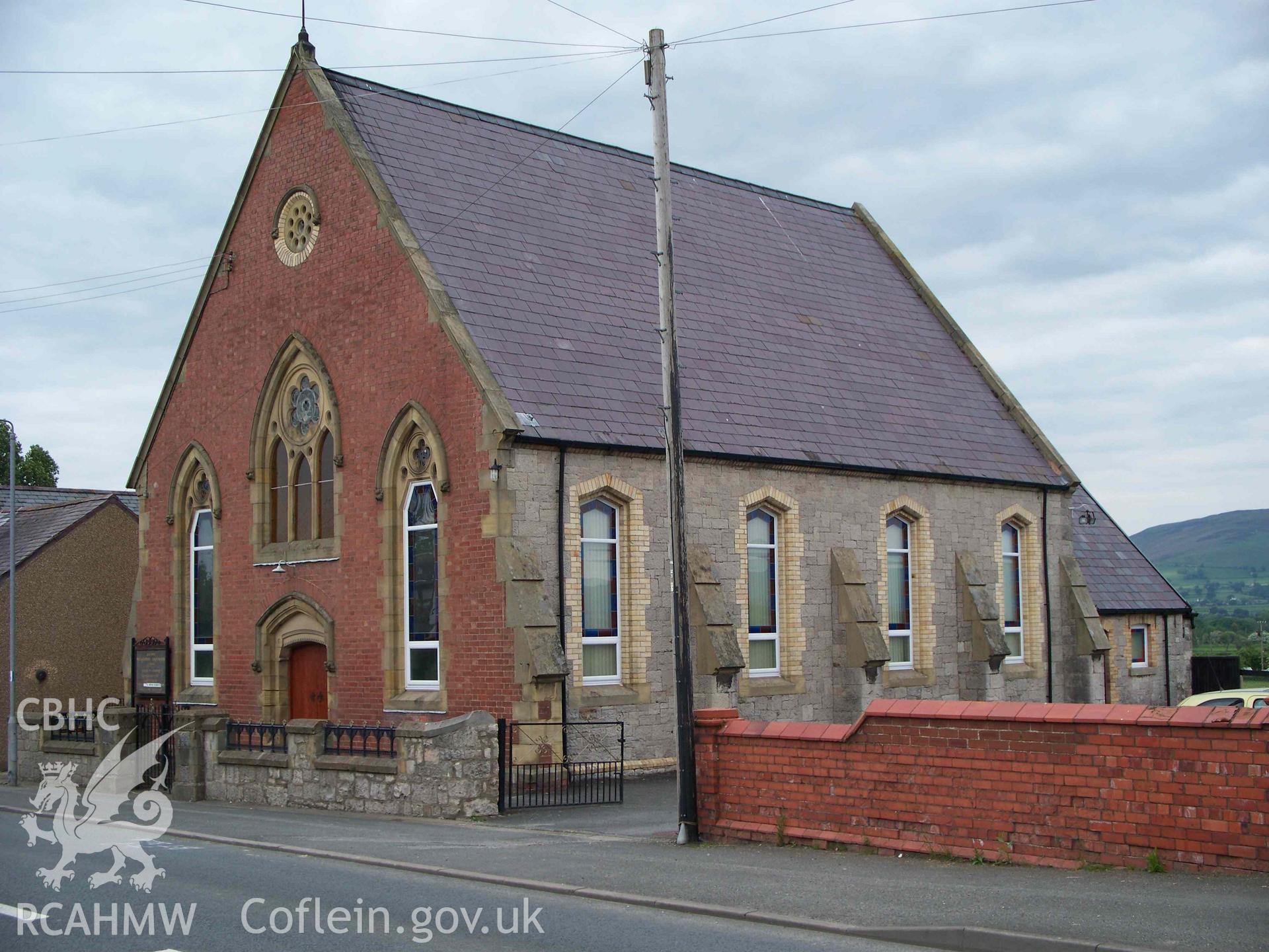 Pentre Welsh Calvinistic Methodist Chapel, Pentre, Llanrhaeadr, chapel, probably externally as Richard Owens designed it in 1869