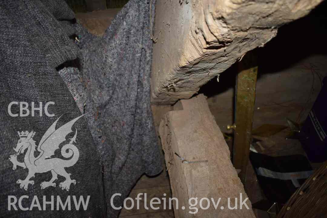 Photograph from a Historic Building Recording of Barn at Henbant Fach, Llanbedr, carried out by Heneb in 2024. Project PD24-063.