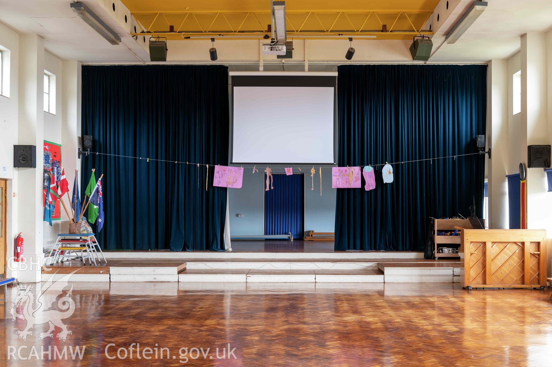 Ysgol Gynradd Beaumaris, main hall stage looking north-east (see numbered plan 2)