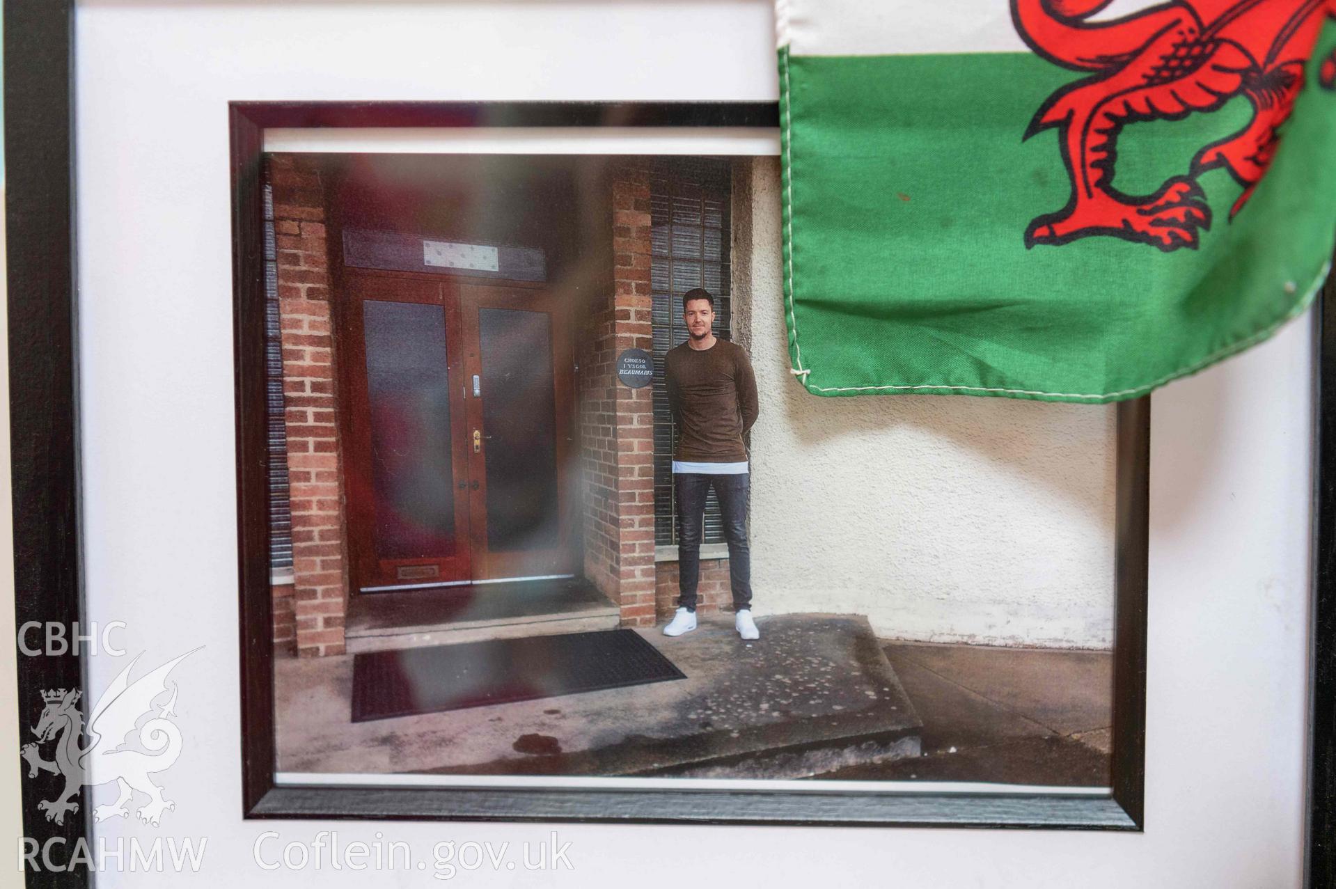 Ysgol Gynradd Beaumaris, display about ex-pupil Danny Ward (Wales goalkeeper)