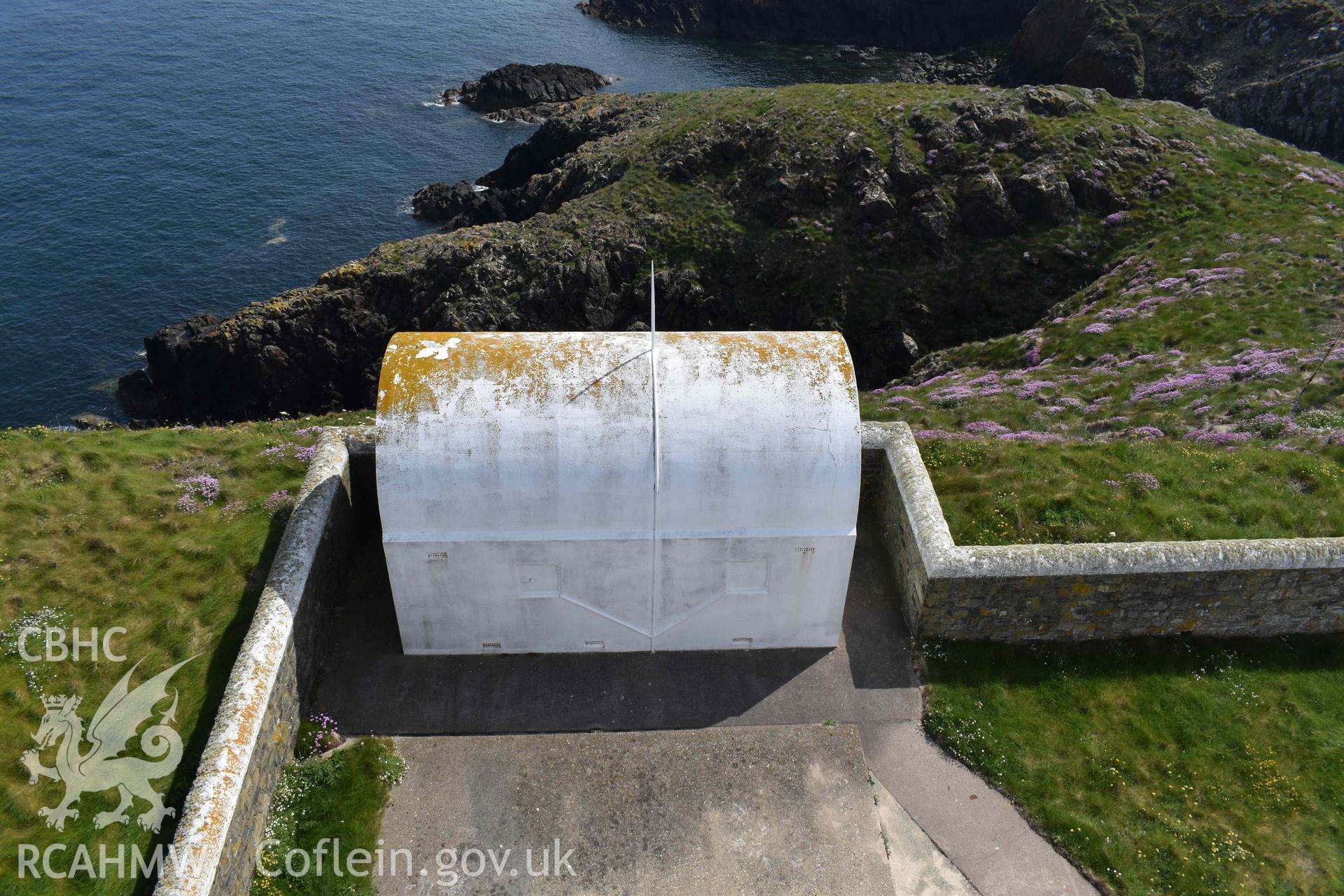 Strumble Head Lighthouse ammunition store, now disused, on 20/05/2025.