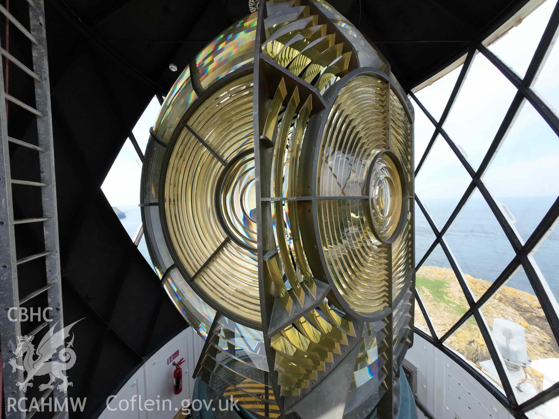 Strumble Head Lighthouse, view of lens one and two, at the level of the focal plane.