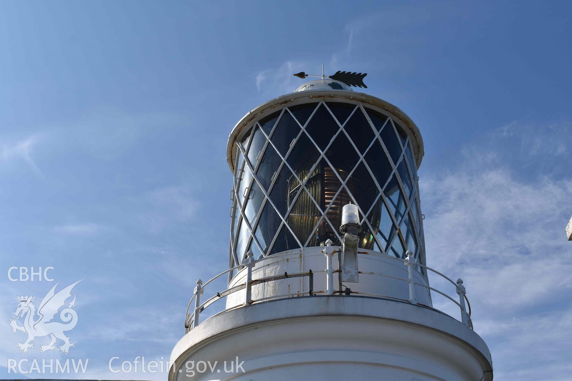 Strumble Head Lighthouse lantern, viewed from the north side, on 20/05/2025.