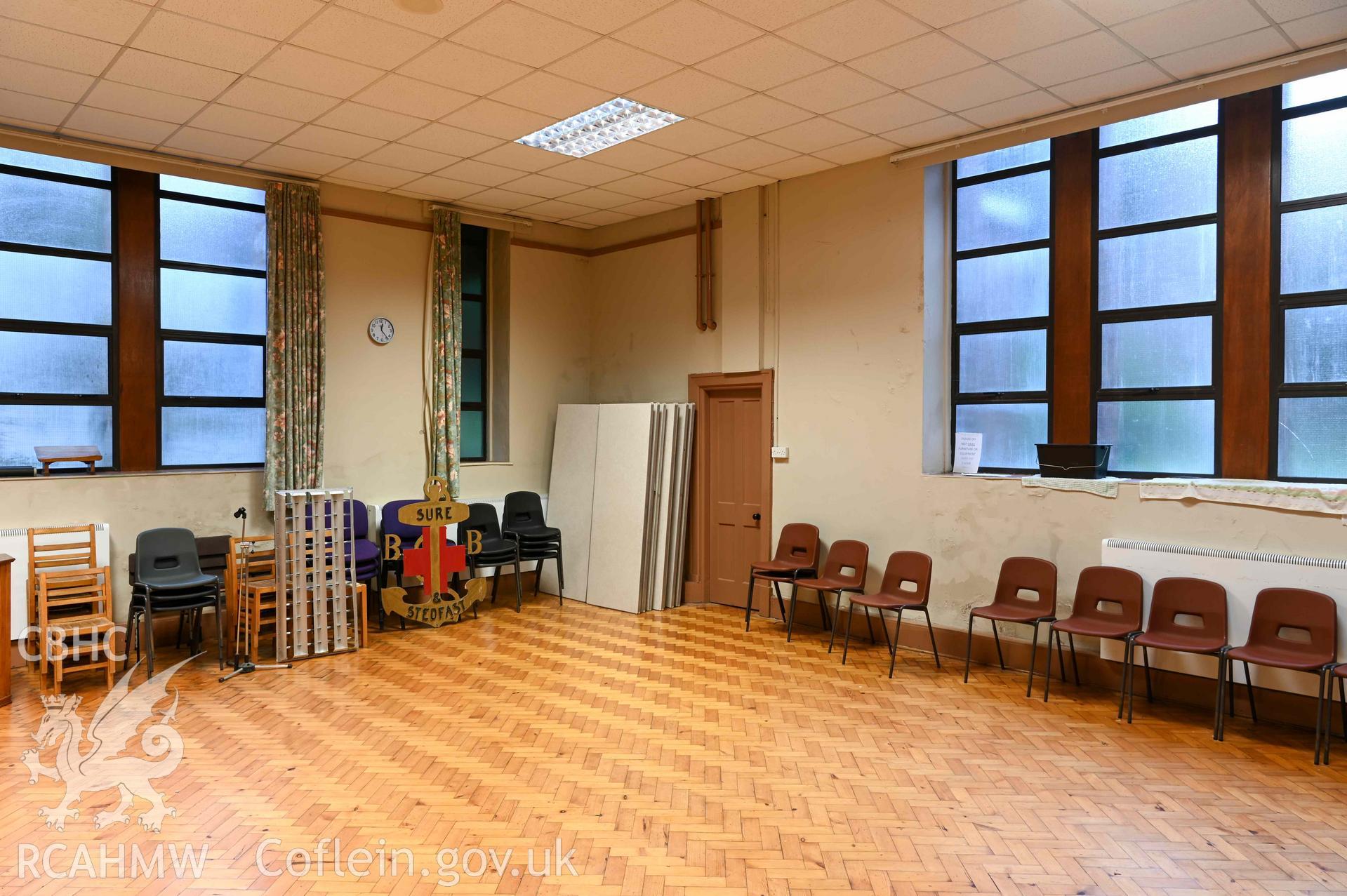 Wesleyan Methodist Chapel, small basement hall looking south-west
