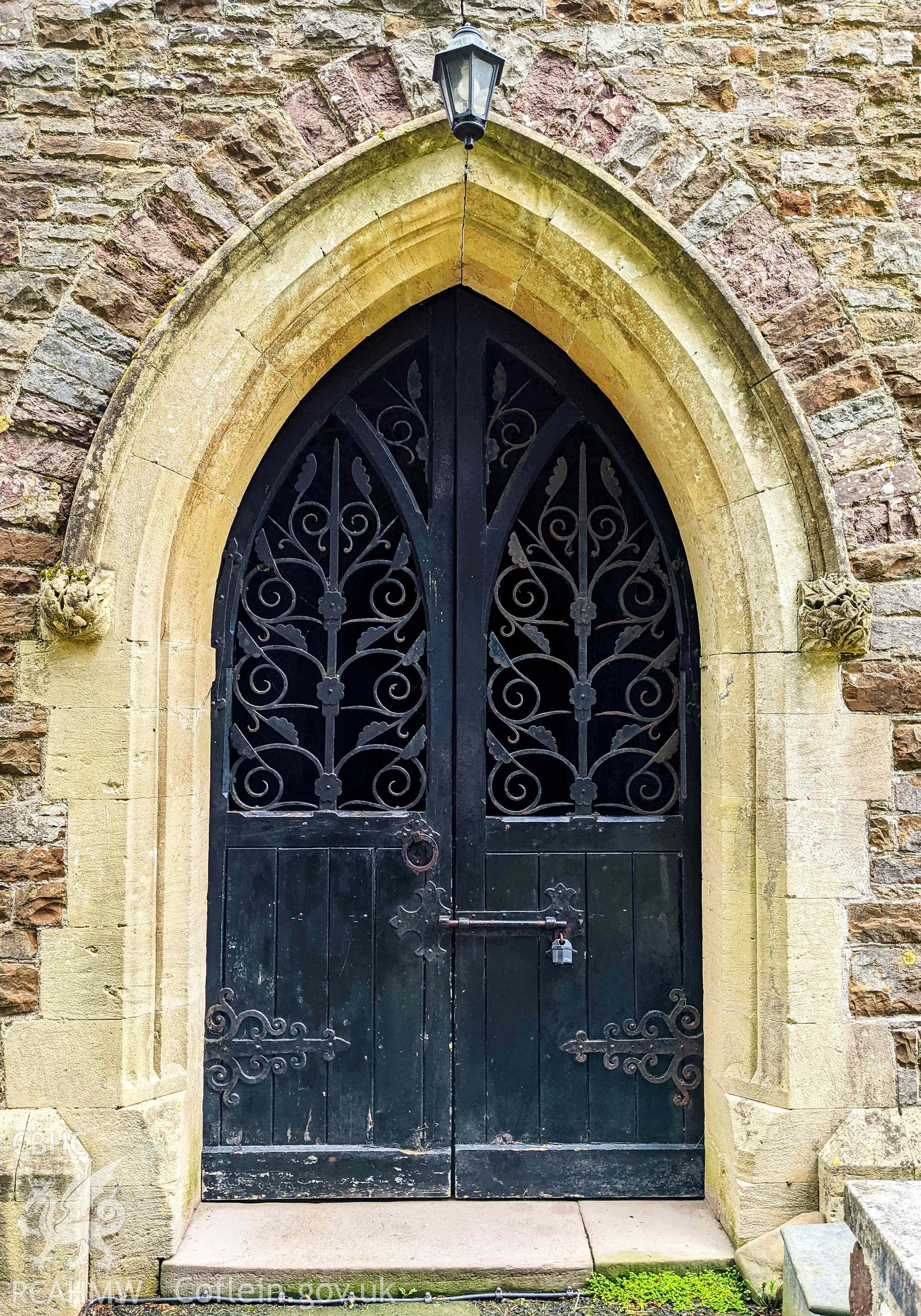 Porch entrance door, south elevation