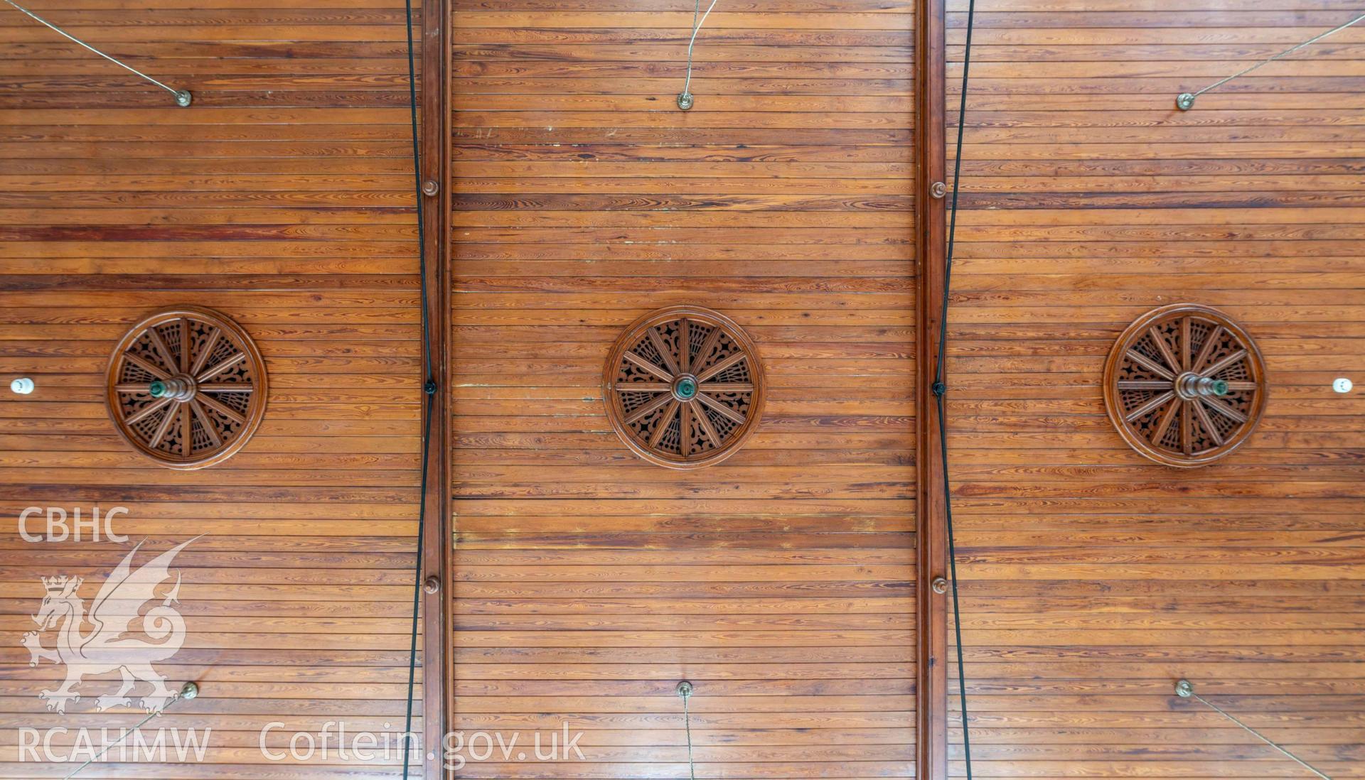 Jerusalem Chapel - Vestry block, First Floor: View of ceiling ornamentation
