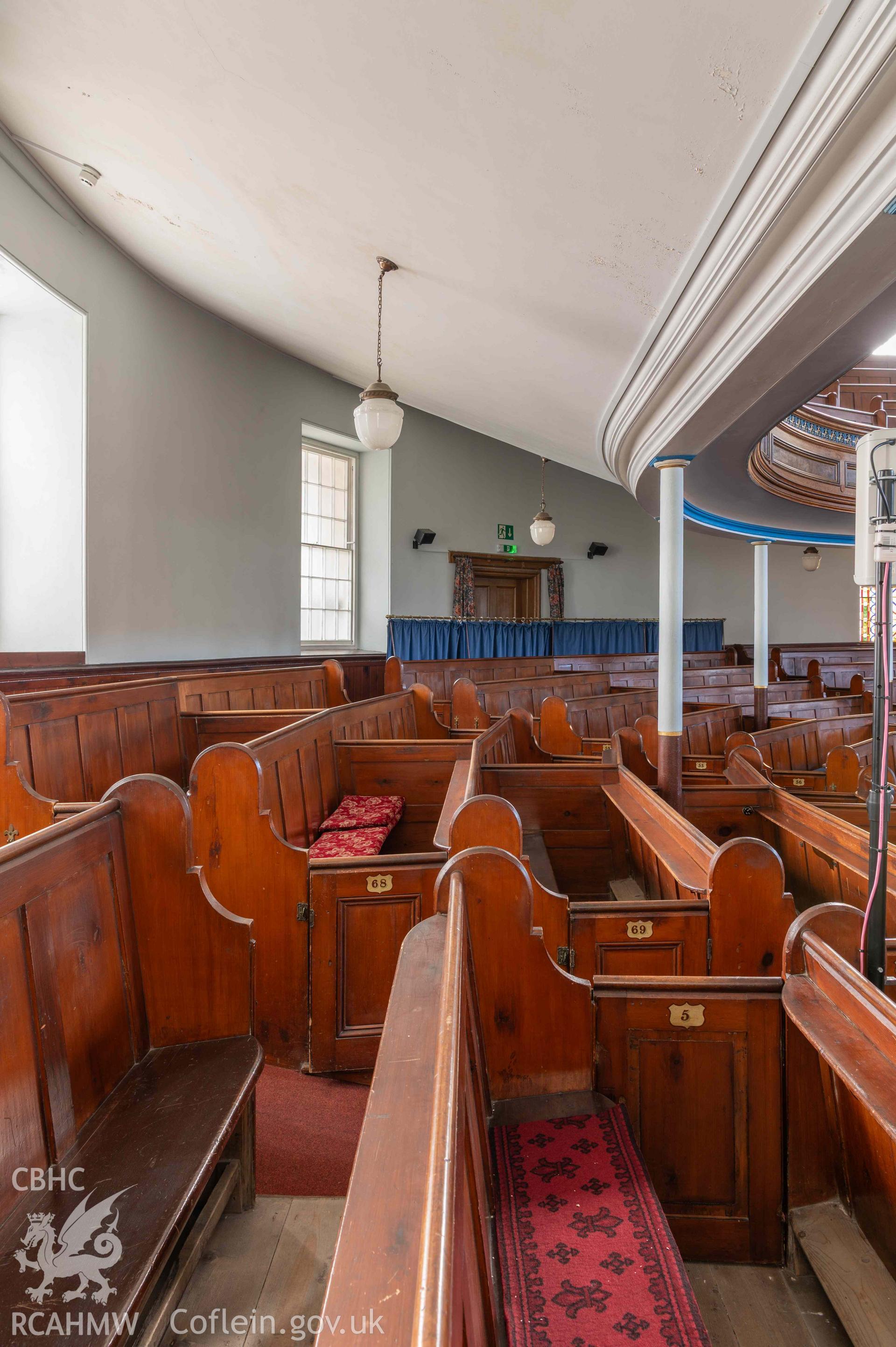 Jerusalem Chapel - Interior: View of pew bays in the East of the chapel, taken from North-East