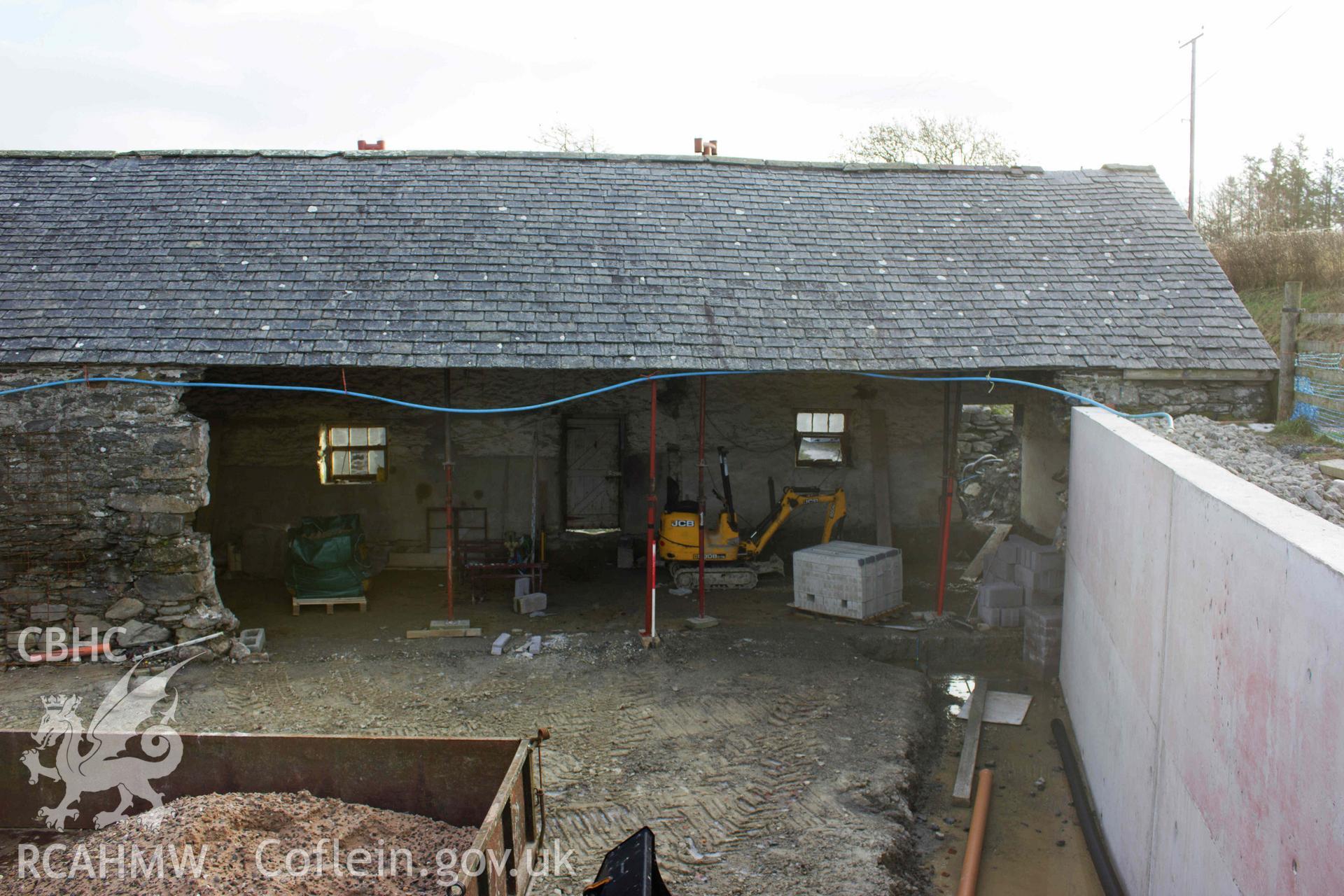 Photograph from a level 1 Historic Building Record of an Outbuilding at Cefnhirfynydd Isa,Glasfryn, Cerrigydrudion, carried out by Aeon Archaeology in 2021. Project no: A0343.1.