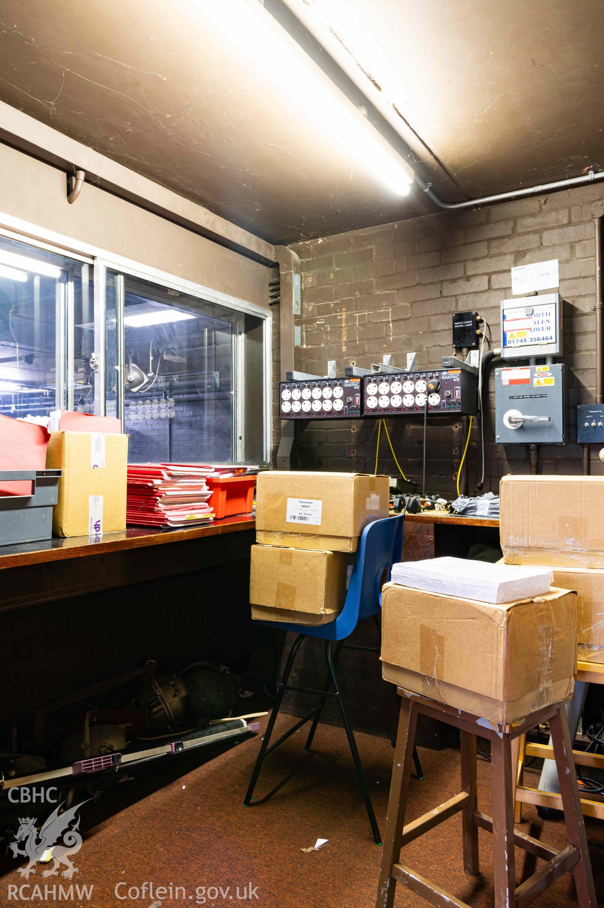 Theatre lighting room. Portrait