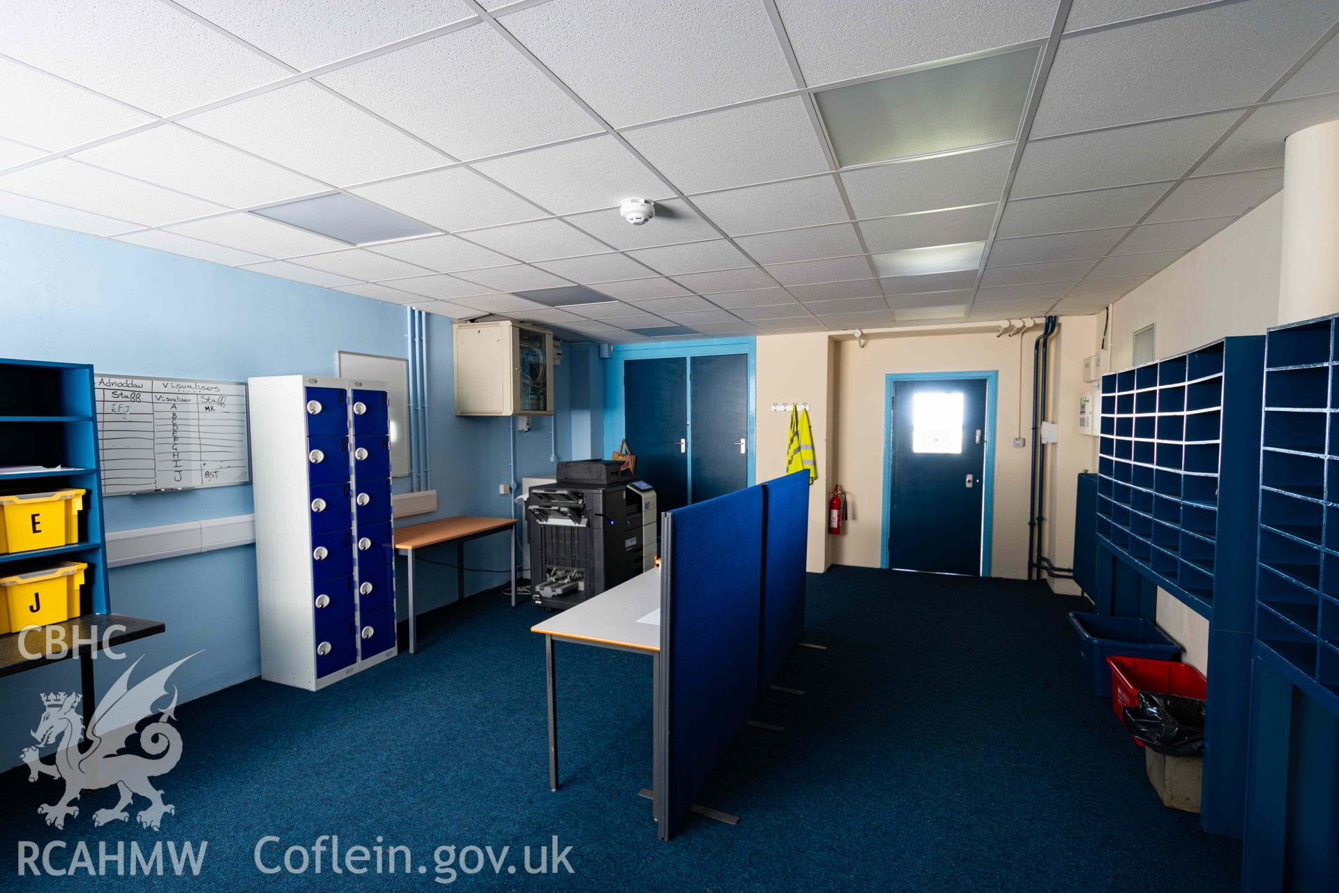 Pigeon holes and filing cabinets, staff room