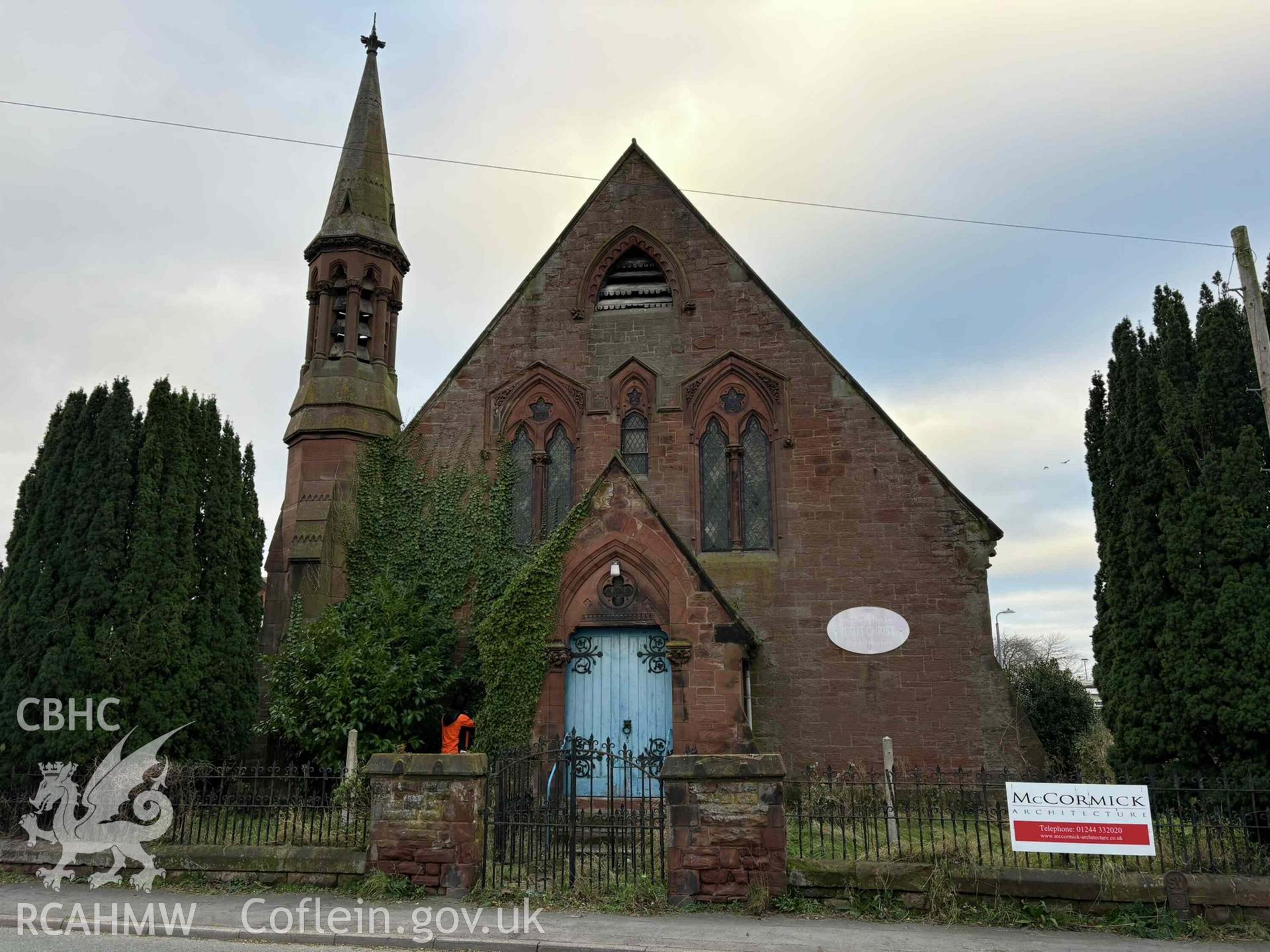 Photograph from a Level 3 Historic Building Recording of Holt Presbyterian Church, carried out by Heneb in 2024. Project PD24-108.